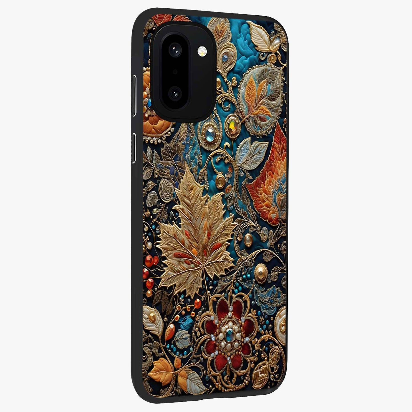 Royal Jewel Garden Glass Case for 1+15R side perspective highlighting intricate detailing and premium edges