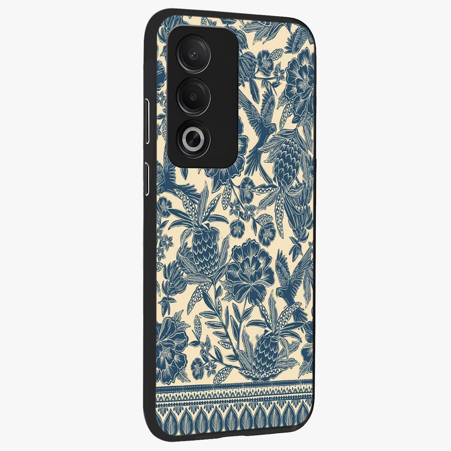 Heirloom Wild Bloom Glass Case upright view showcasing delicate wildflower artwork with timeless floral theme.