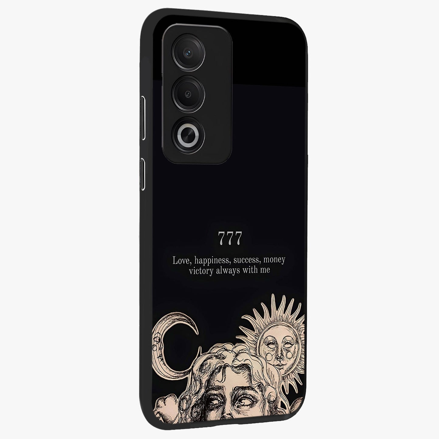Mystic Victory Aura Glass Case upright view showcasing powerful victory themed artwork with spiritual energy vibe.