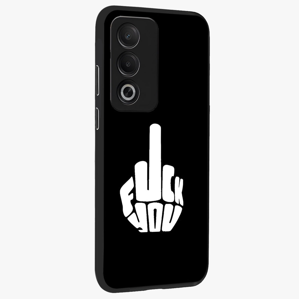 Rebel Mode On Glass Case upright view showcasing striking statement artwork with bold rebellious theme.
