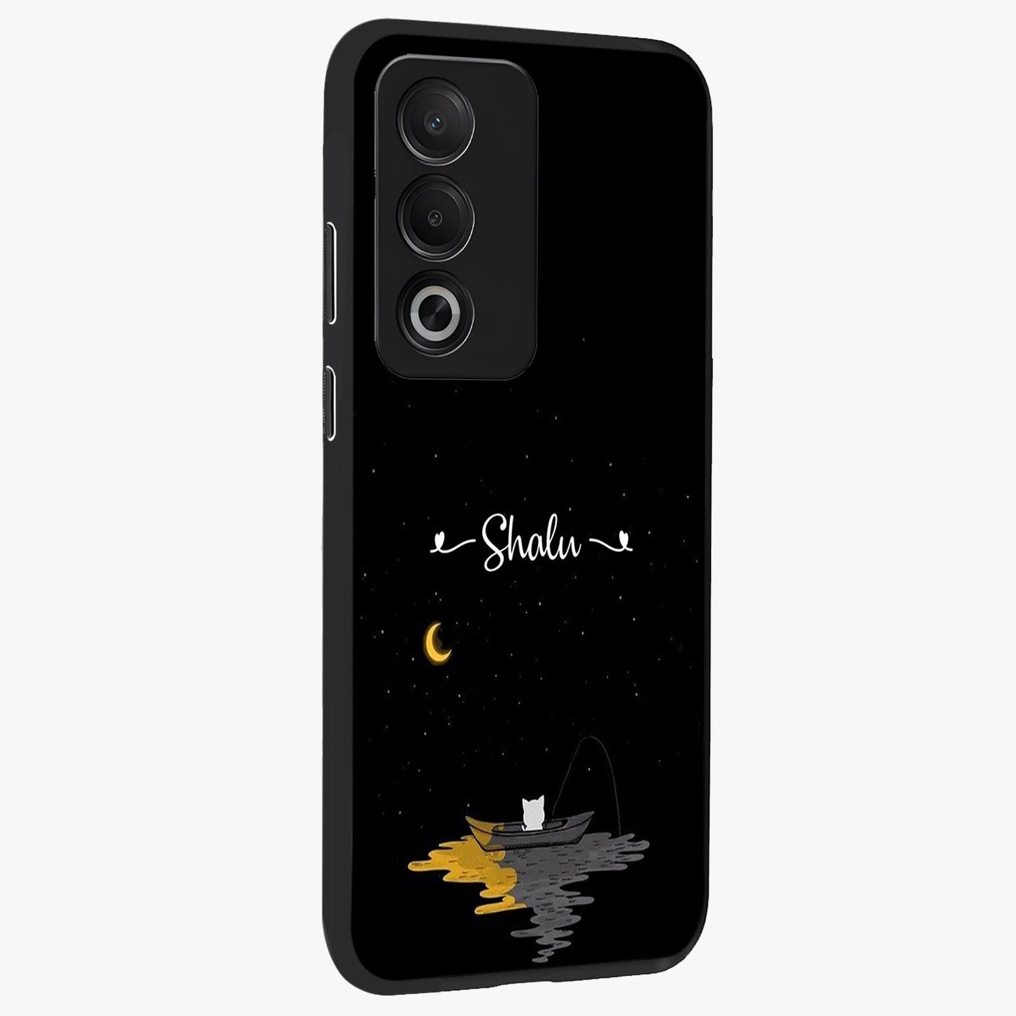 Silent Night Row Glass Case upright view showcasing tranquil night artwork with serene landscape theme.