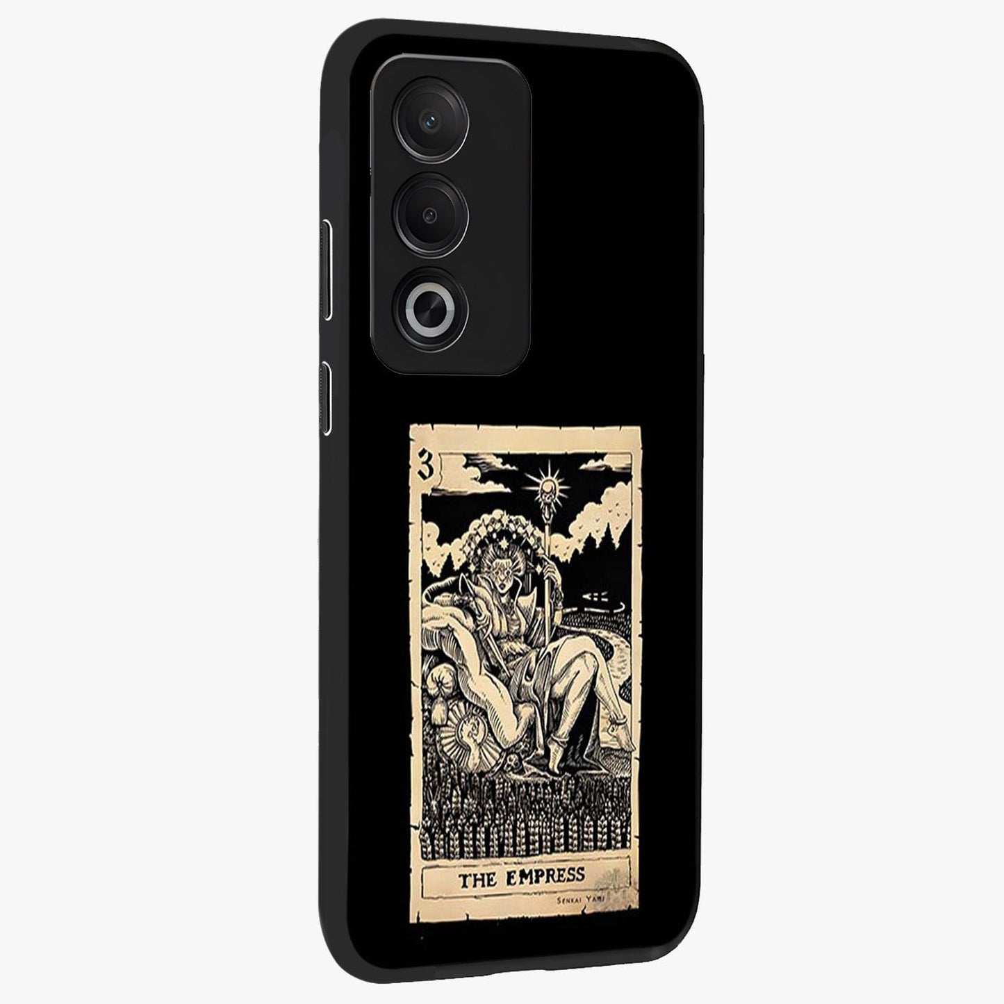 The Empress Glass Case upright view showcasing powerful empress themed artwork with luxurious artistic theme.