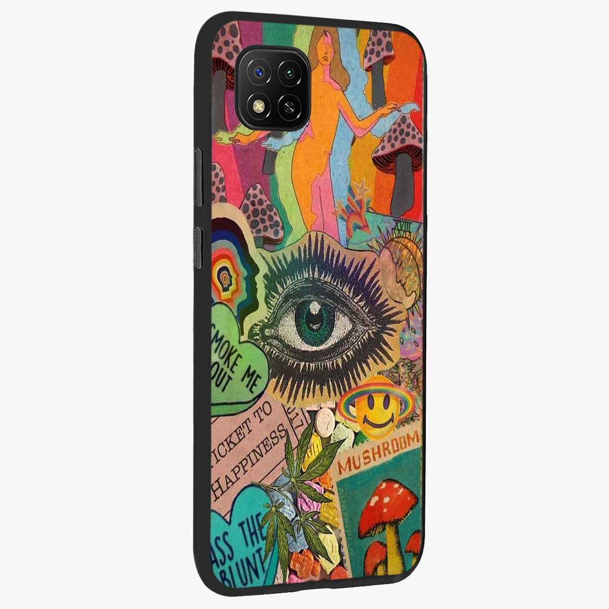 Mystic Eye Wonderland Glass Case upright view showcasing symbolic eye artwork with mysterious fantasy theme.