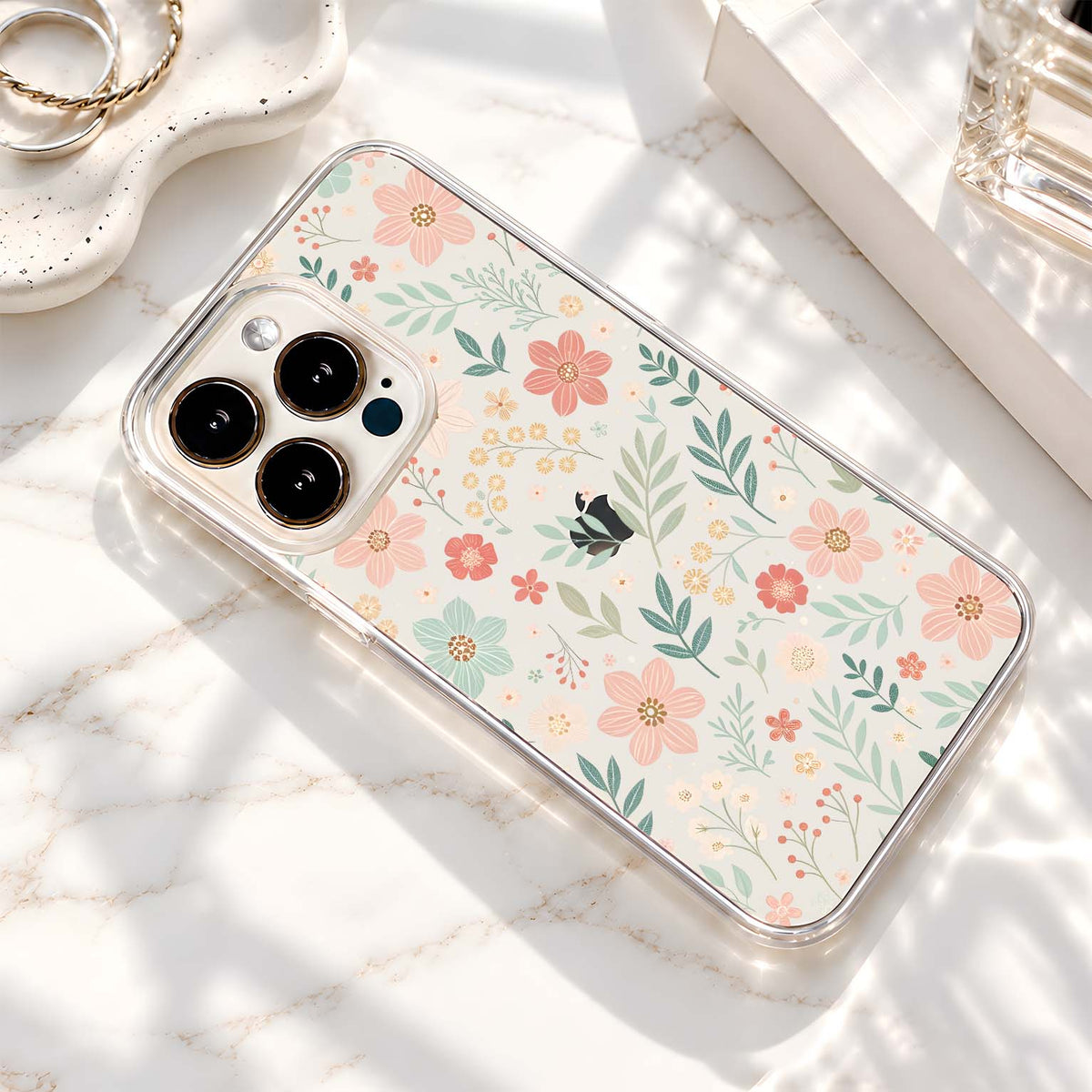 Pastel Wildflower Pattern Clear Silicon Cover