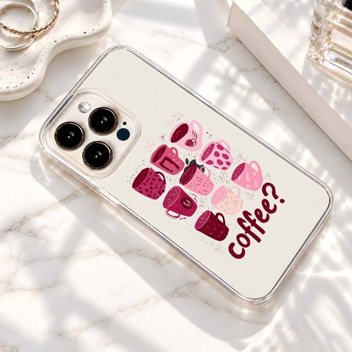 Pink Coffee Mugs Clear Silicon Cover