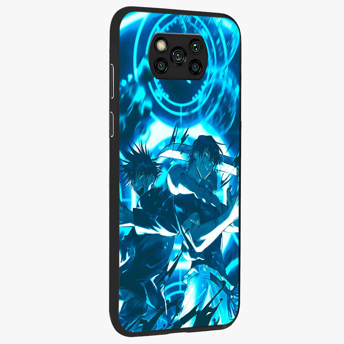 Cursed Energy Clash Glass Case upright view showcasing dramatic clash artwork with bold supernatural theme.