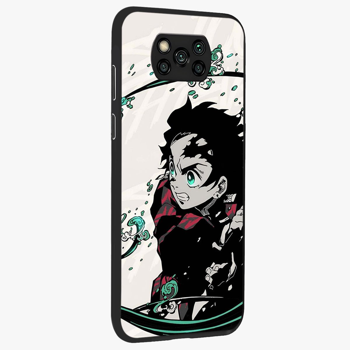 Demon Slayer Glass Case upright view showcasing powerful anime artwork with intense warrior theme.