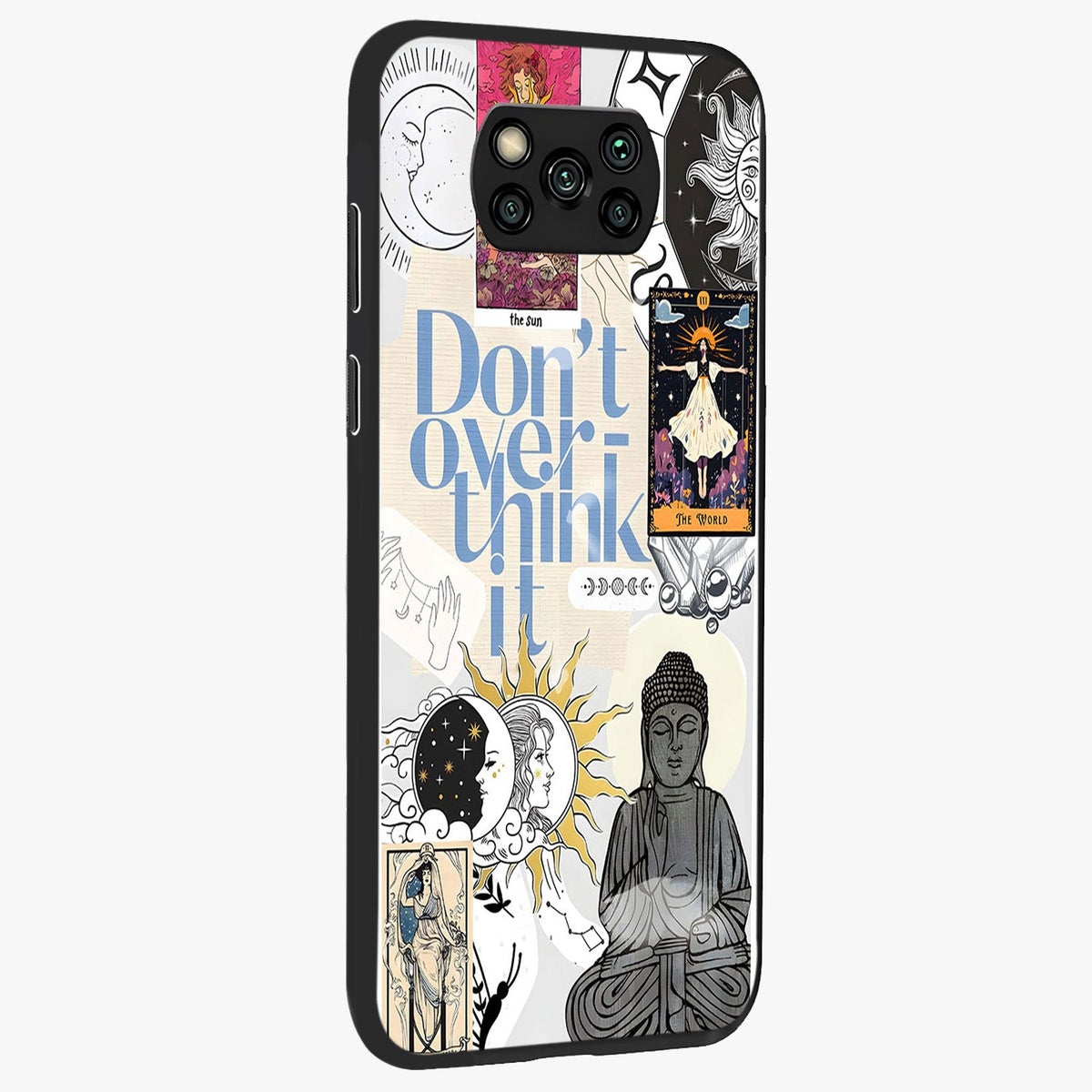 Ethereal Thoughts Glass Case upright view showcasing delicate artistic composition with peaceful dreamy theme.