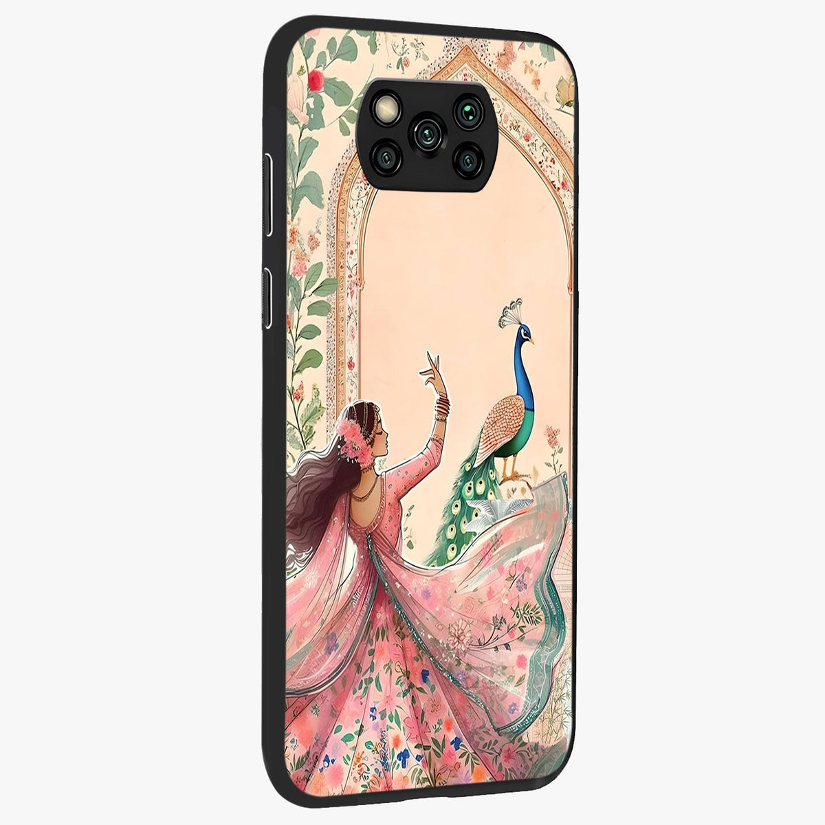 Royal Grace Muse Glass Case upright view showcasing stylish artistic artwork with sophisticated royal theme.