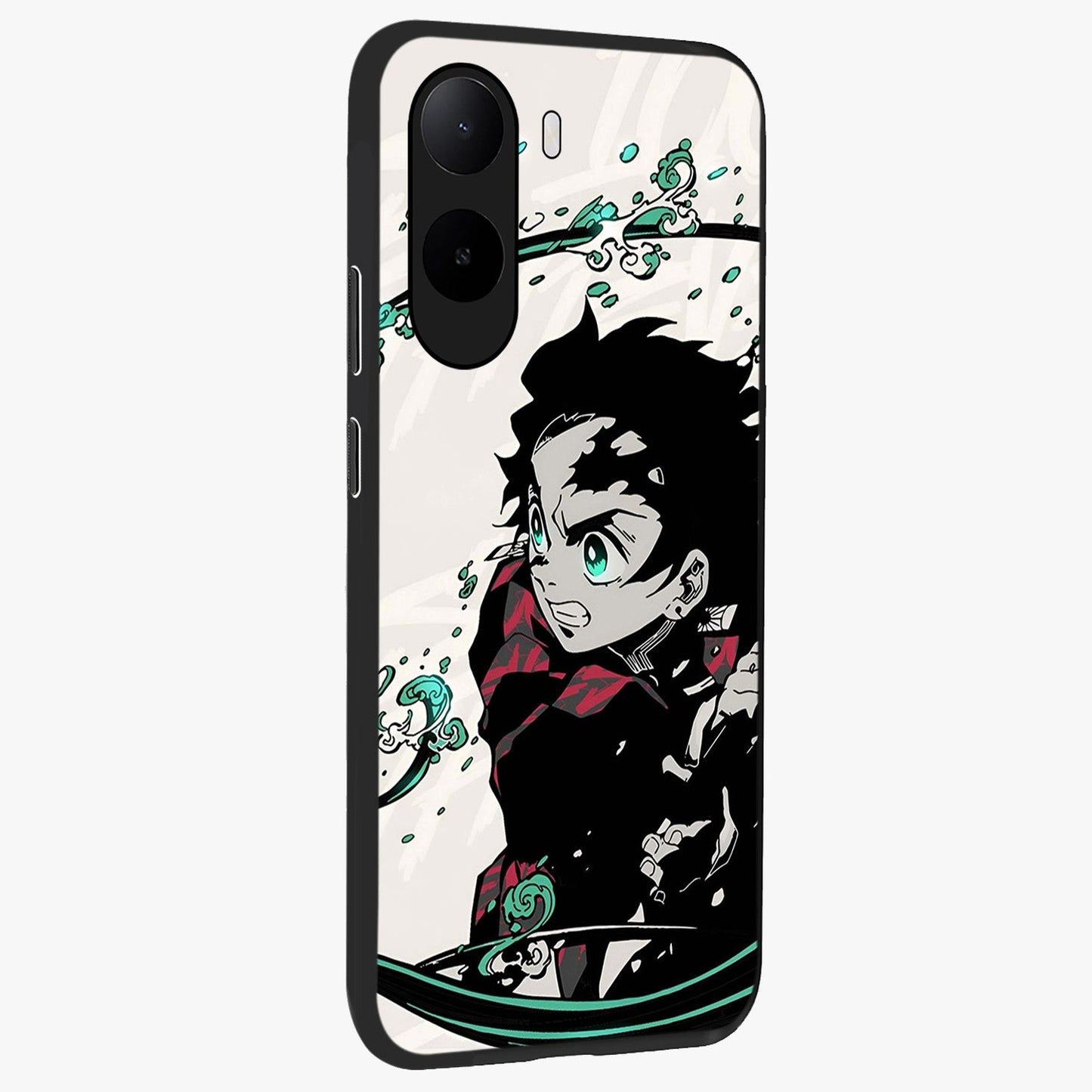 Demon Slayer Glass Case upright view showcasing powerful anime artwork with intense warrior theme.