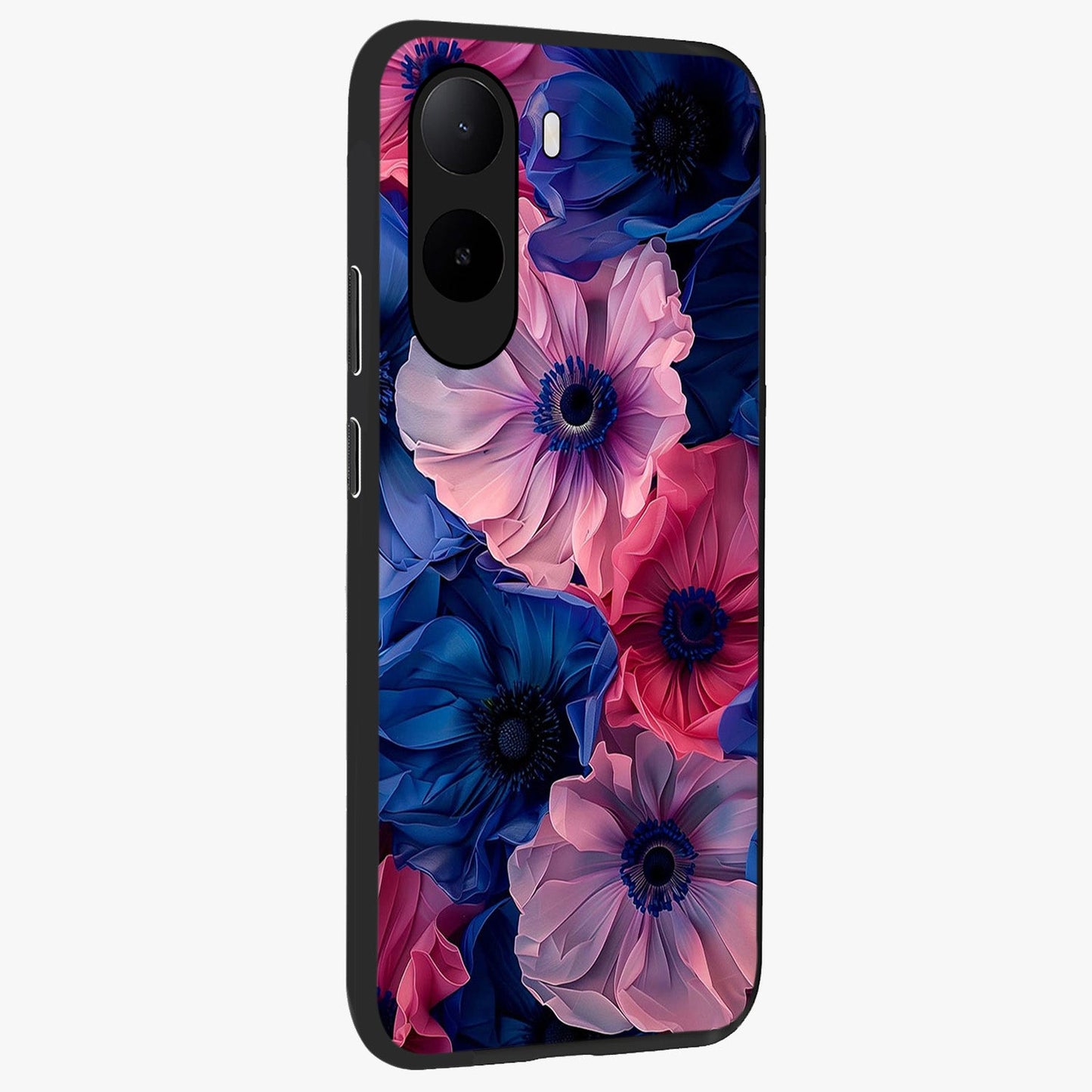 Flower Paper Art Pattern Glass Case upright view showcasing decorative paper floral artwork with creative craft style.