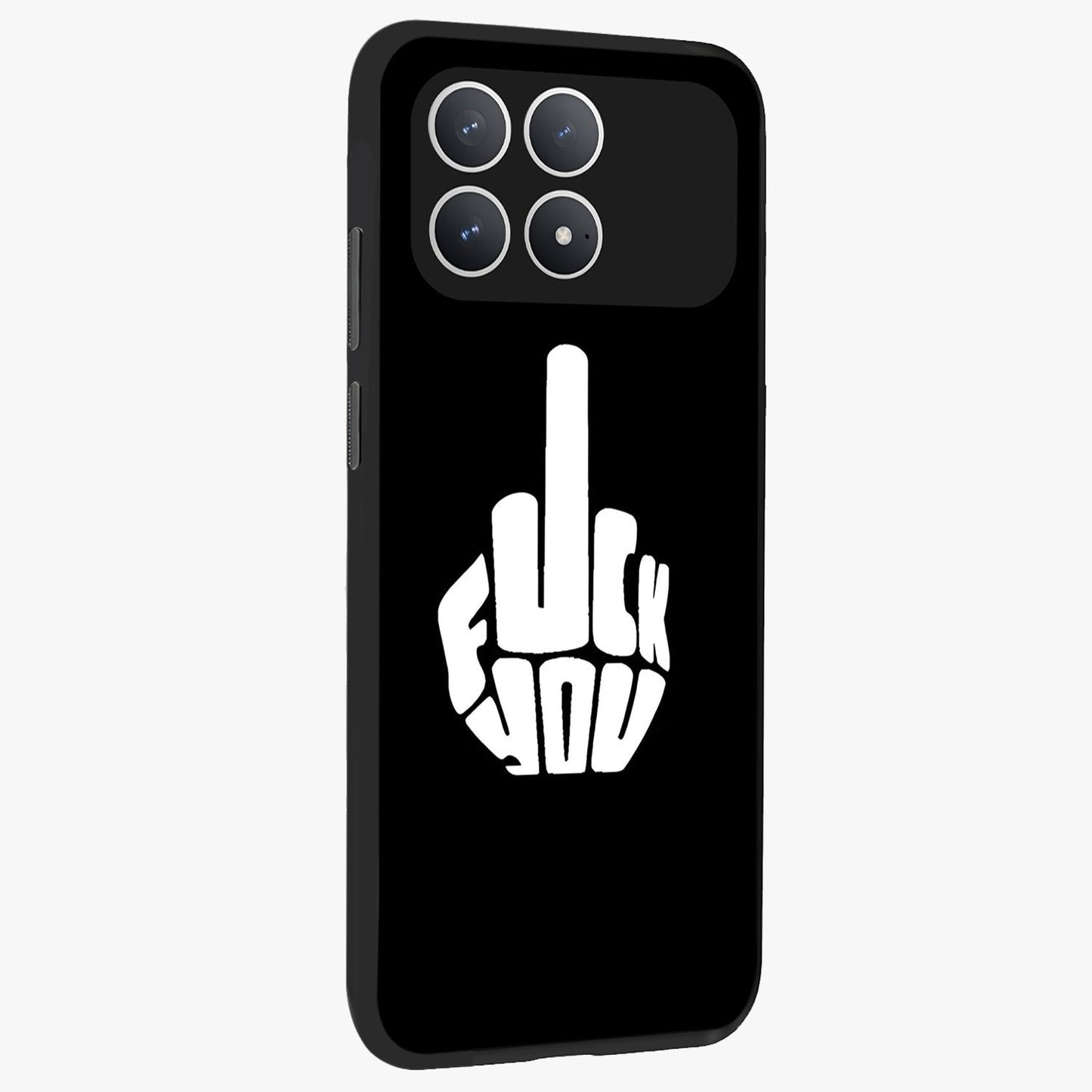 Rebel Mode On Glass Case upright view showcasing striking statement artwork with bold rebellious theme.