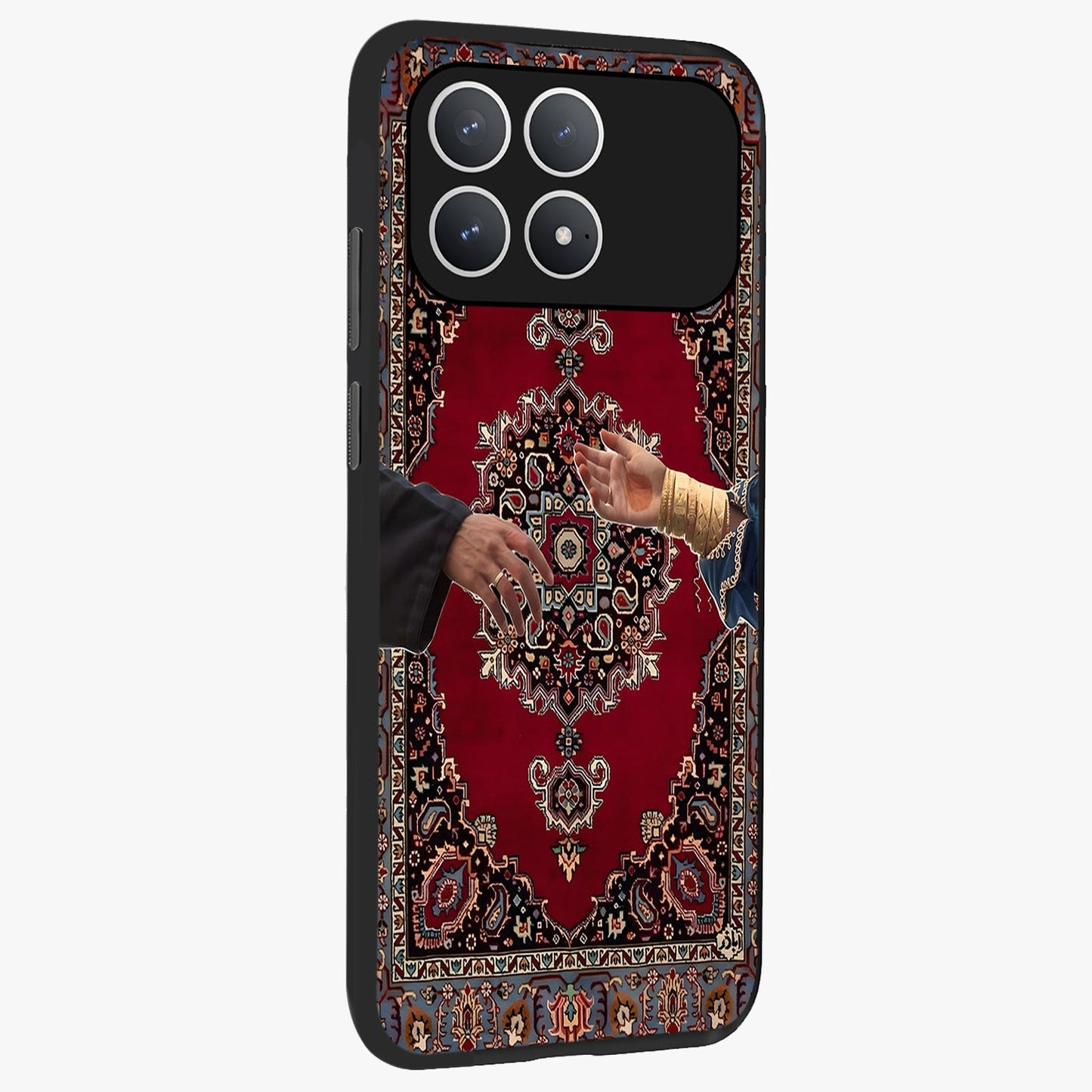 Royal Touch Reach Glass Case upright view showcasing stylish royal inspired artwork with graceful theme.