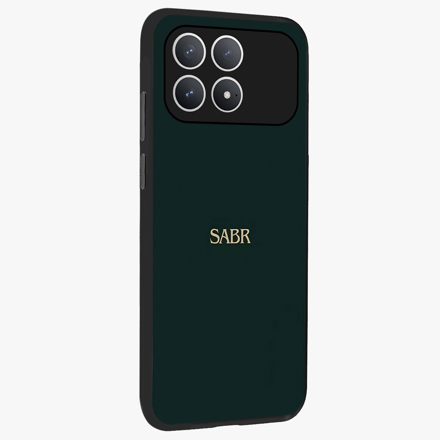 Sabr Minimal Patience Glass Case upright view showcasing calm minimalist artwork with motivational patience theme.