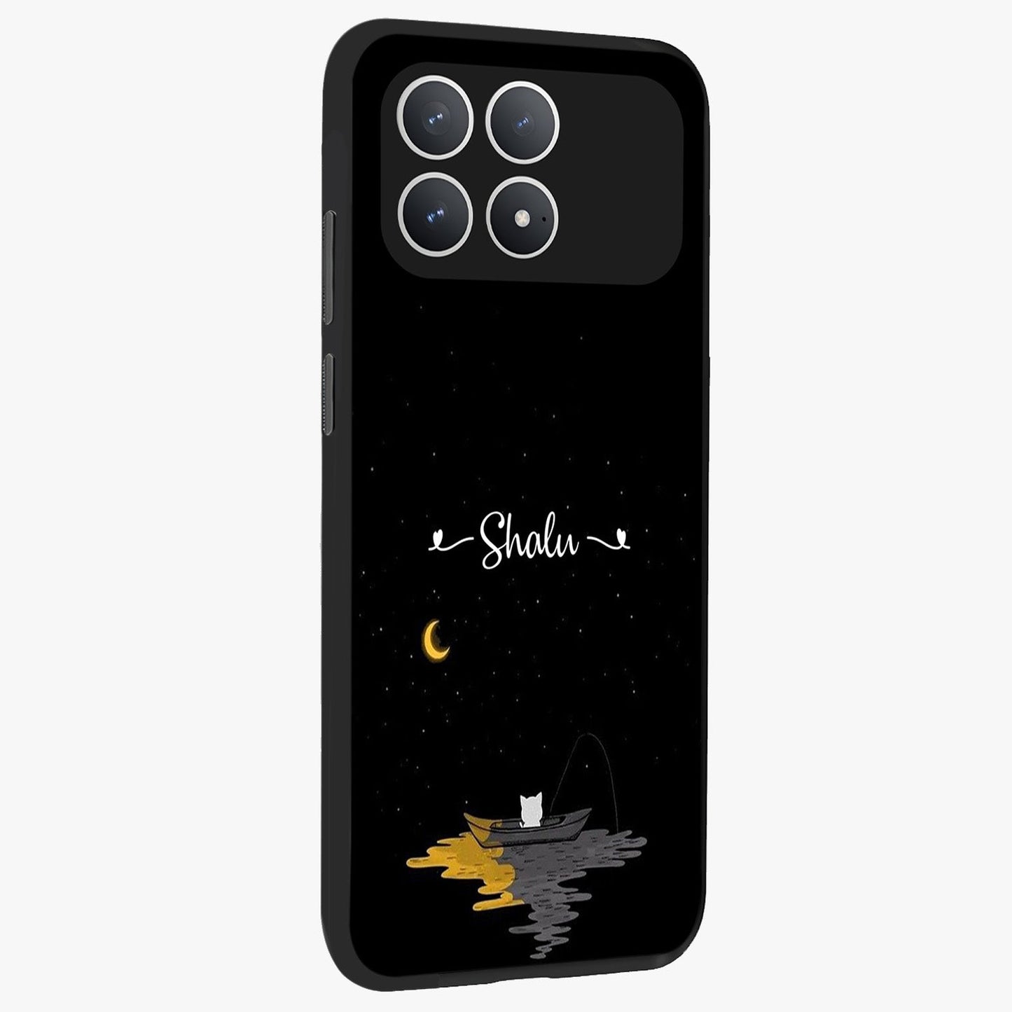 Silent Night Row Glass Case upright view showcasing tranquil night artwork with serene landscape theme.