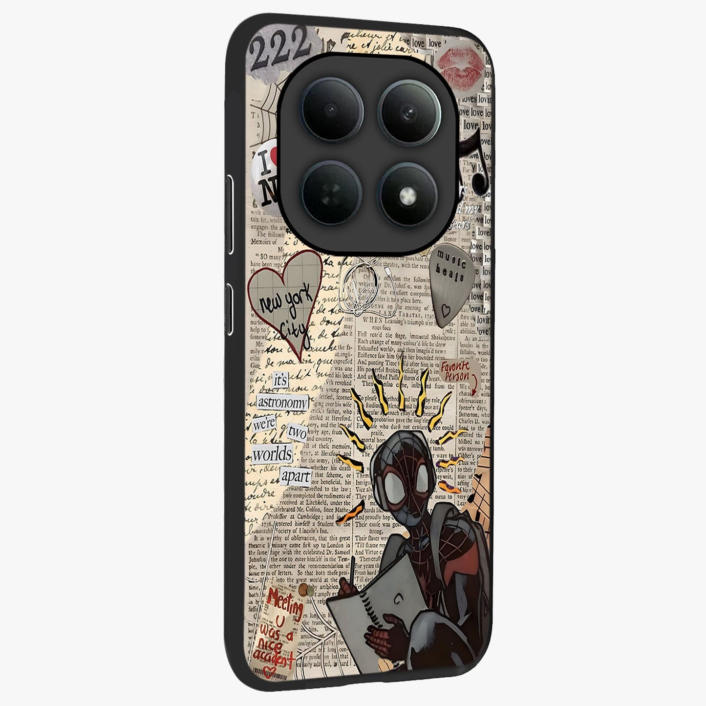 City Dream Sketch Glass Case upright view showcasing urban skyline artwork with stylish hand drawn design.