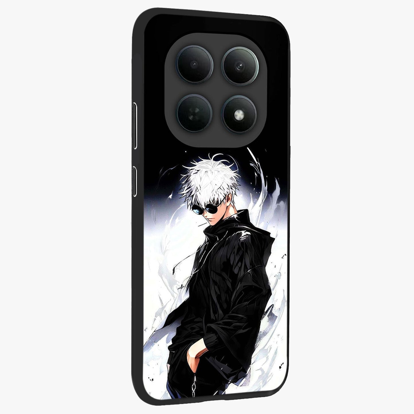 Limitless Shadow King Glass Case upright view showcasing bold shadow warrior artwork with epic fantasy theme.