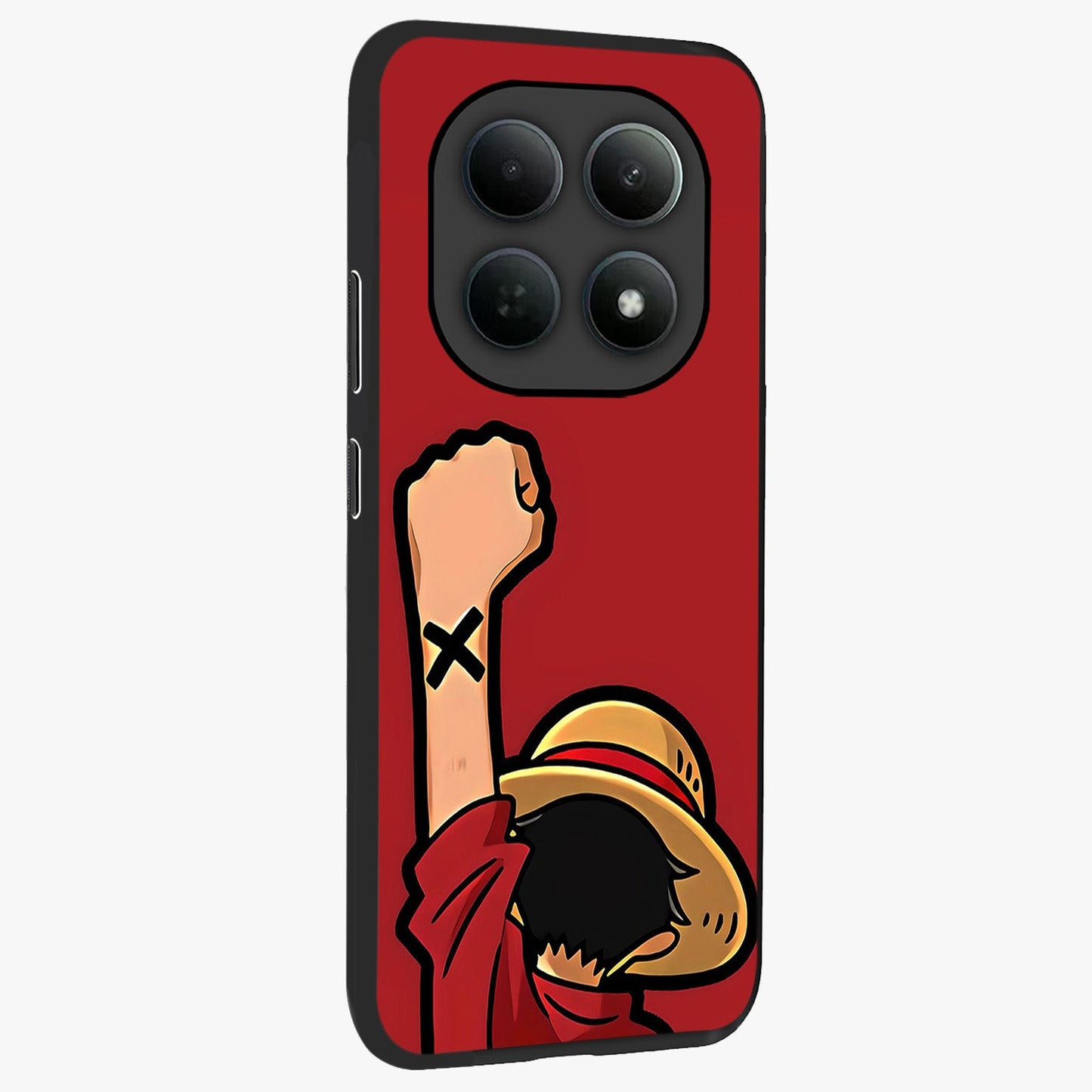 Luffy X Spirit Glass Case upright view showcasing striking anime artwork with adventurous character theme.