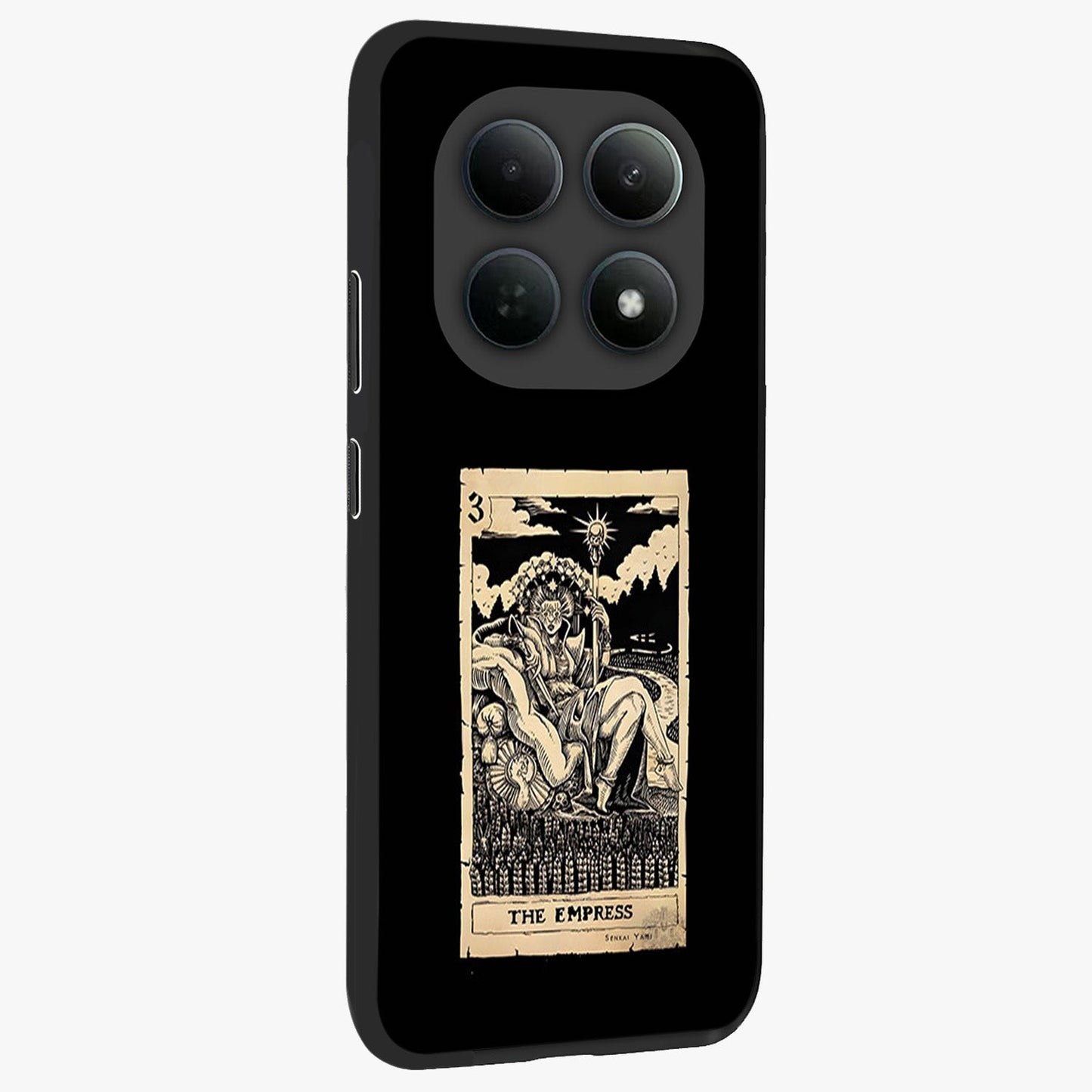 The Empress Glass Case upright view showcasing powerful empress themed artwork with luxurious artistic theme.