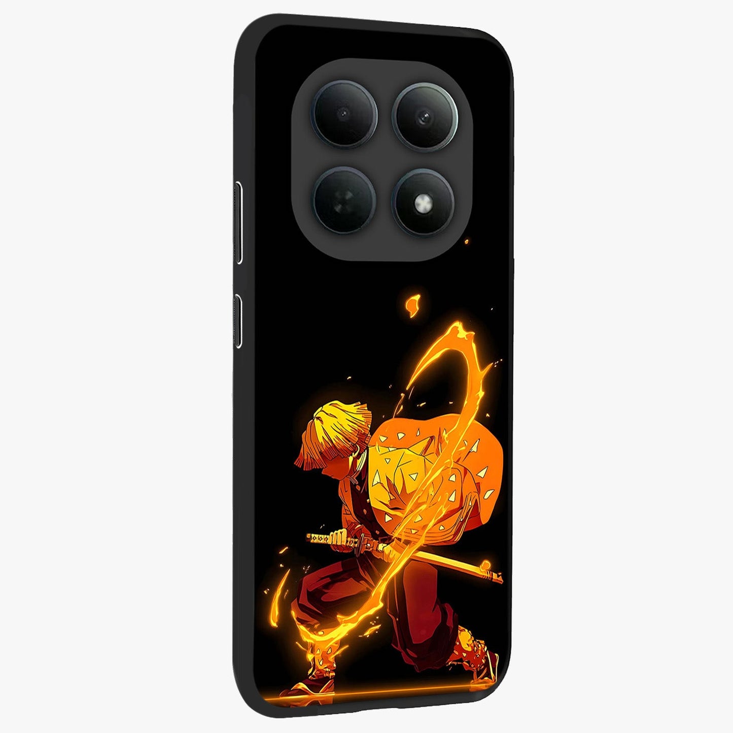 Thunder Flame Execution Glass Case upright view showcasing explosive flame artwork with dynamic action theme.