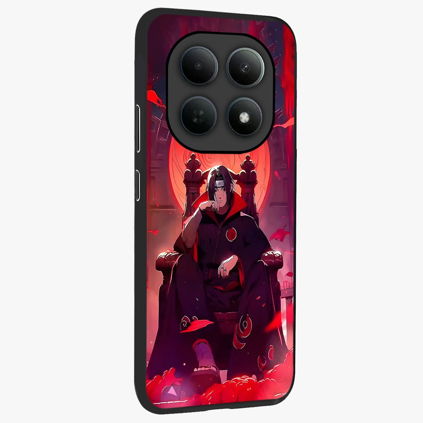 Blood Moon Sovereign Glass Case upright view showcasing powerful moon inspired artwork with cosmic aesthetic style.