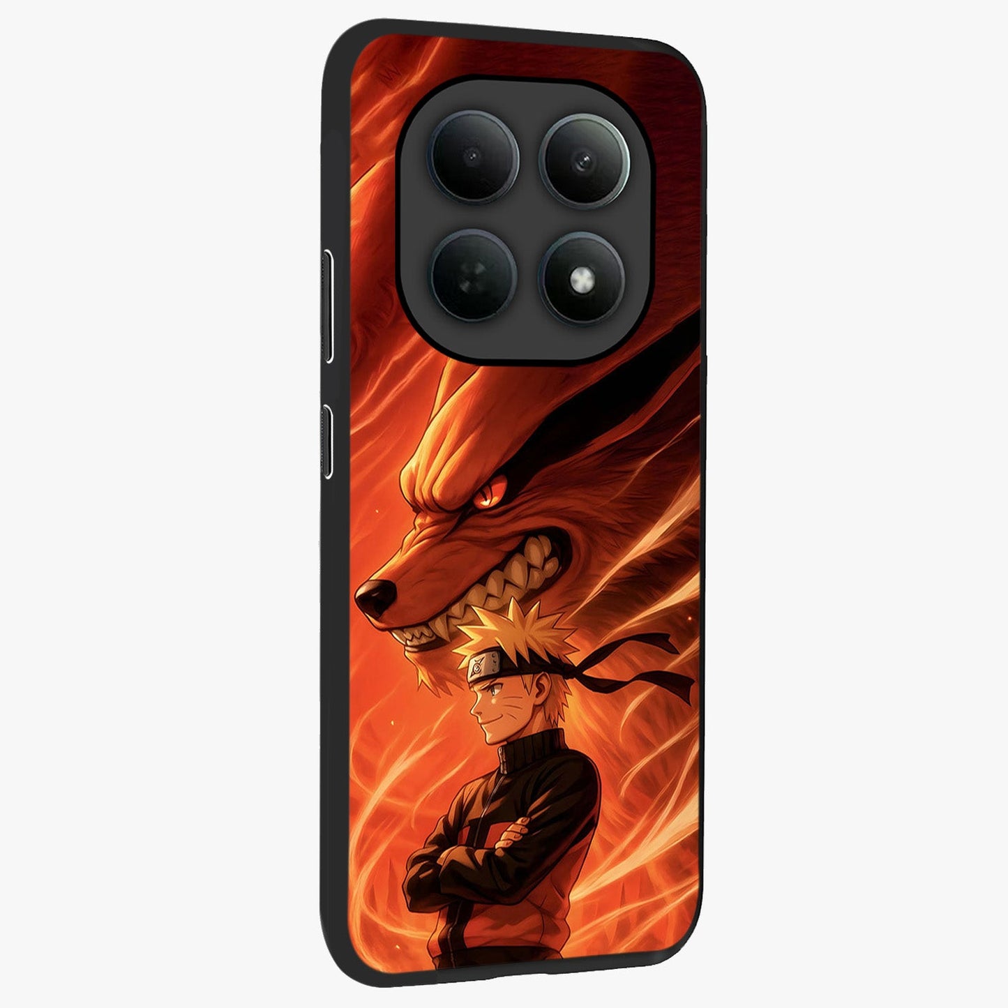 Nine Tails Legacy Glass Case upright view showcasing dramatic nine-tails artwork with intense anime themed design.