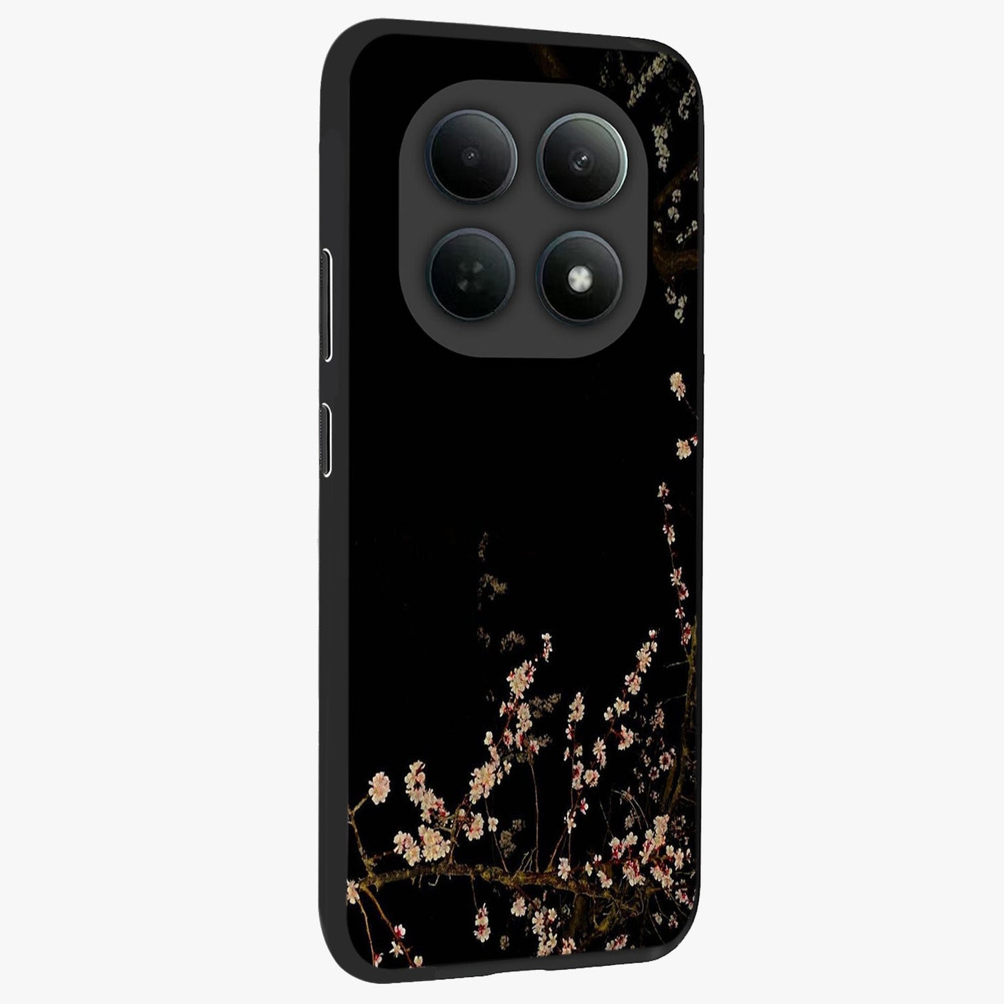 Petal Moon Light With Custom Name Glass Case upright view showcasing elegant floral moon artwork with personalized aesthetic.