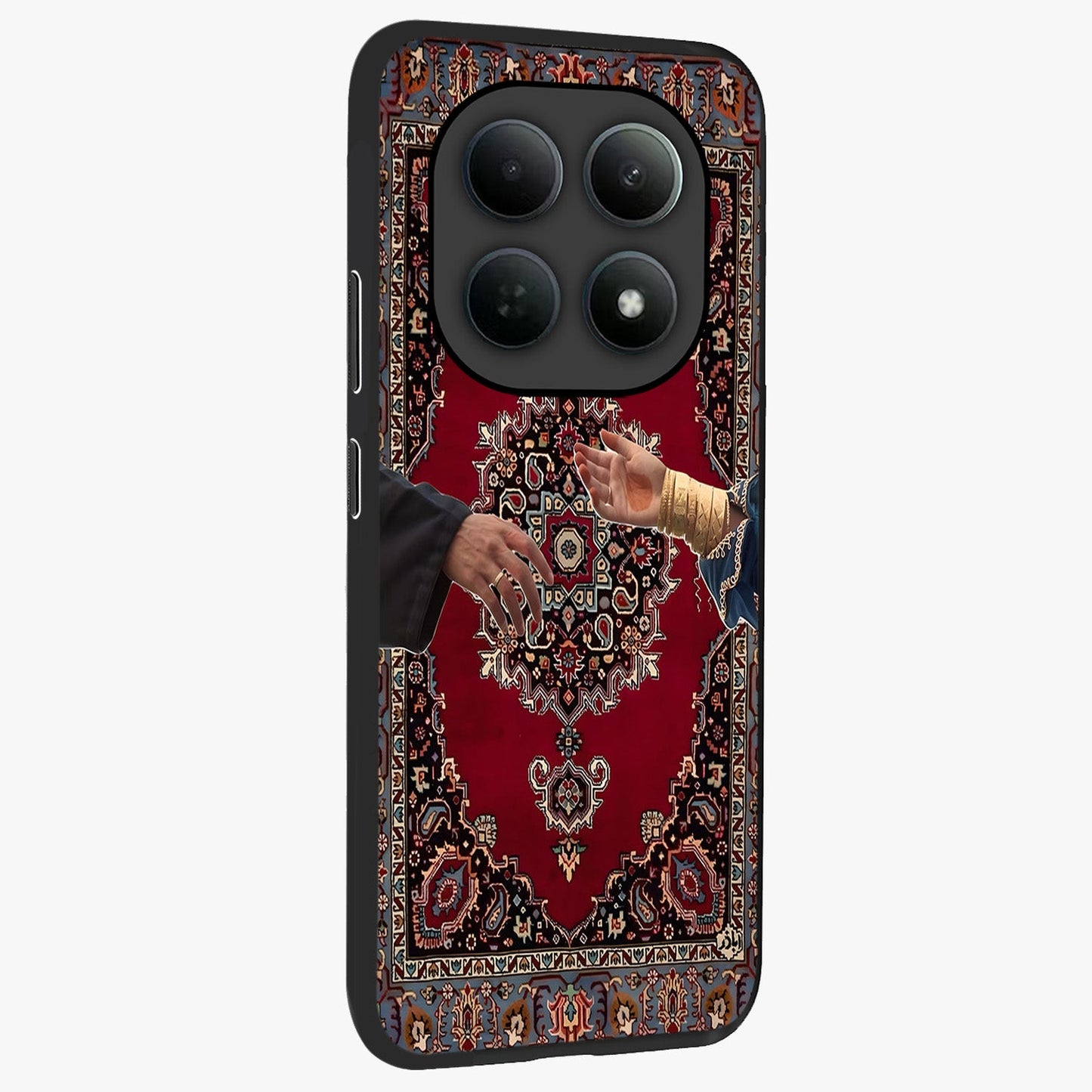 Royal Touch Reach Glass Case upright view showcasing stylish royal inspired artwork with graceful theme.