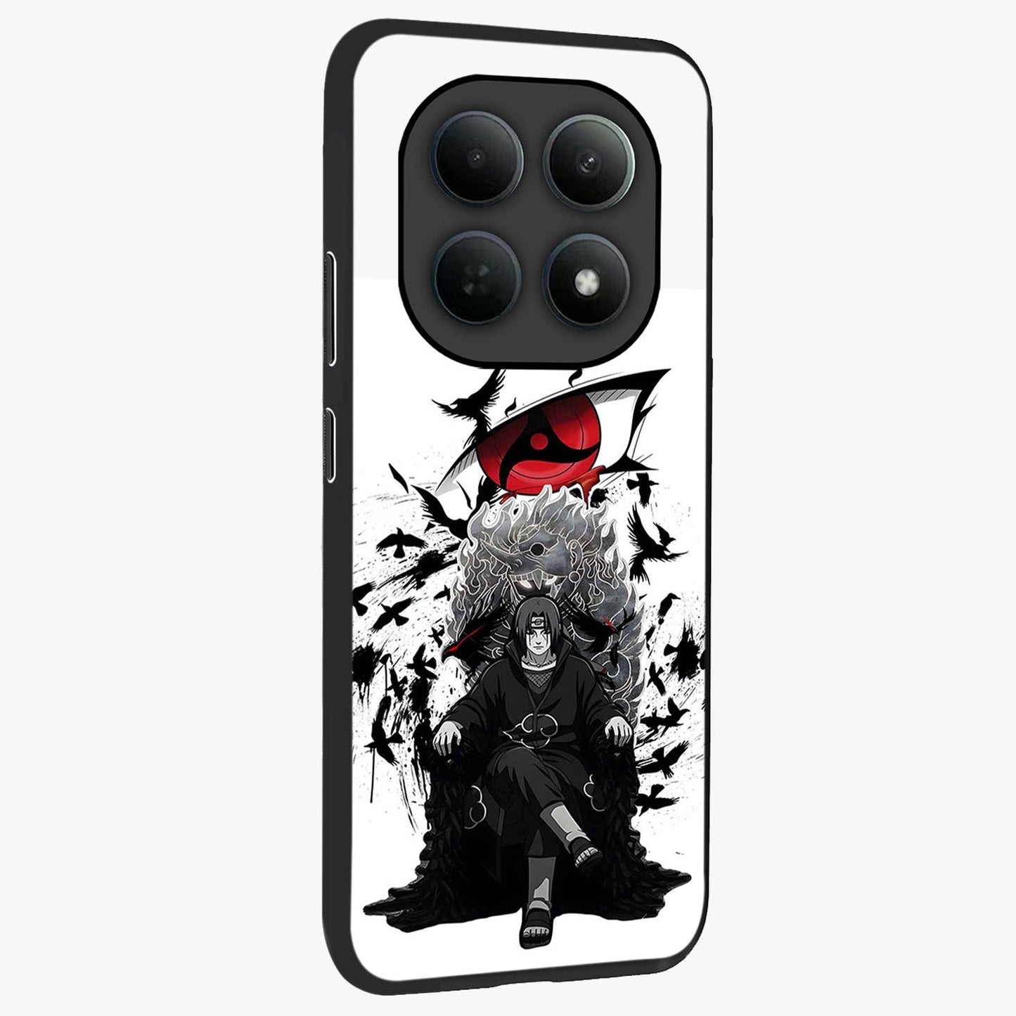 Uchiha Shadow Throne Glass Case upright view showcasing magical underwater galaxy artwork with vibrant cosmic theme.