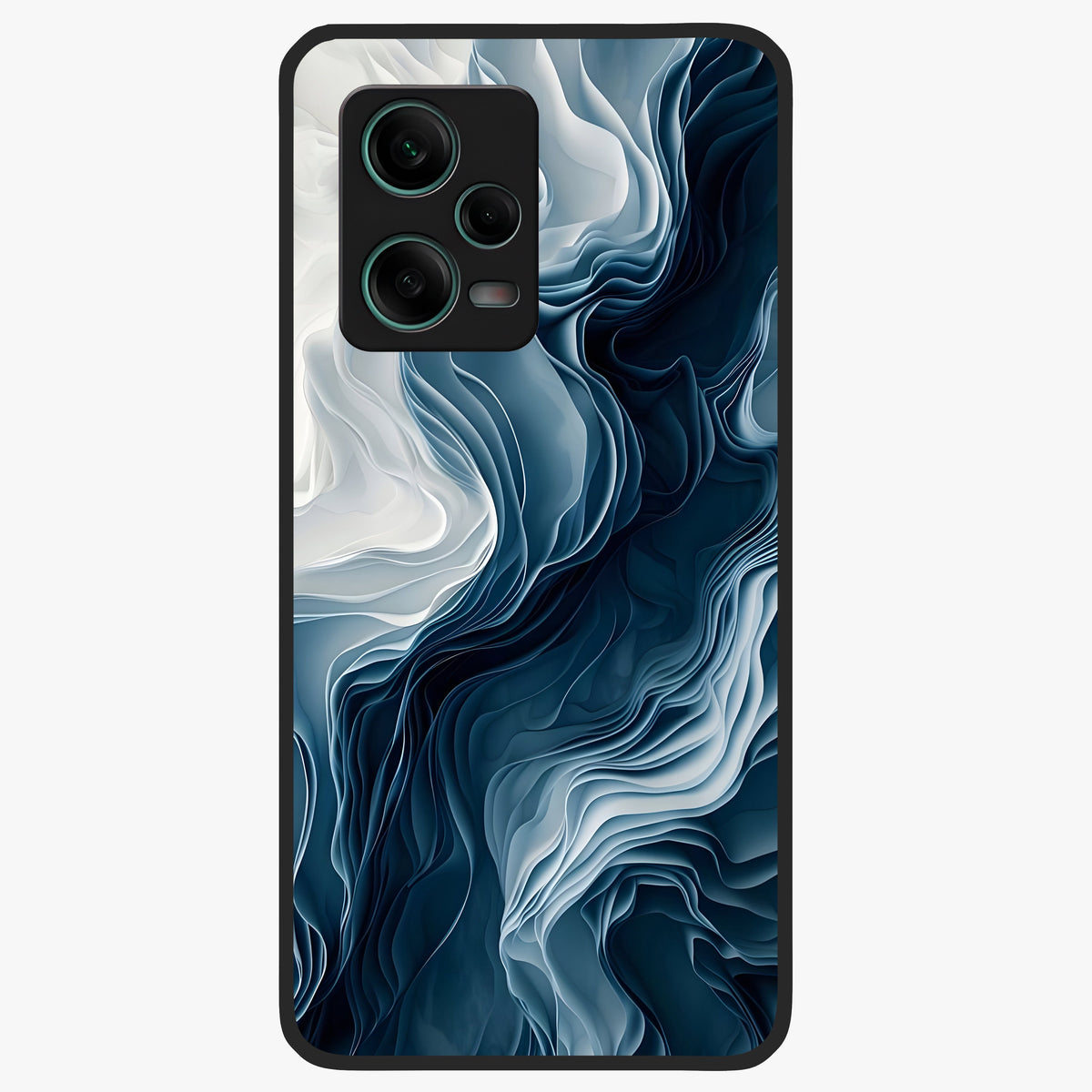 Ethereal Paper Marble Glass Case upright view showcasing smooth marble artwork with refined minimalist theme.