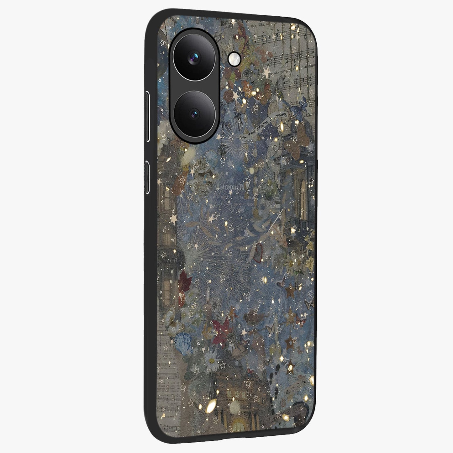 Aesthetic Astrolophia Glass Case upright view showcasing soft aesthetic theme with stylish modern look.
