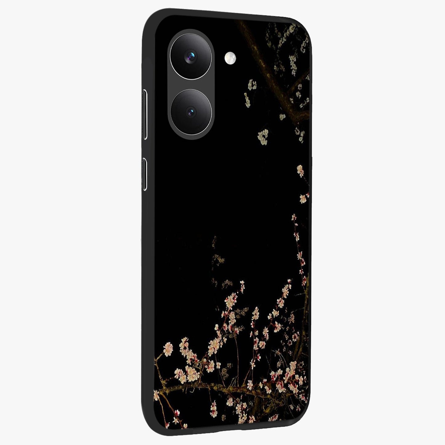 Petal Moon Light With Custom Name Glass Case upright view showcasing elegant floral moon artwork with personalized aesthetic.