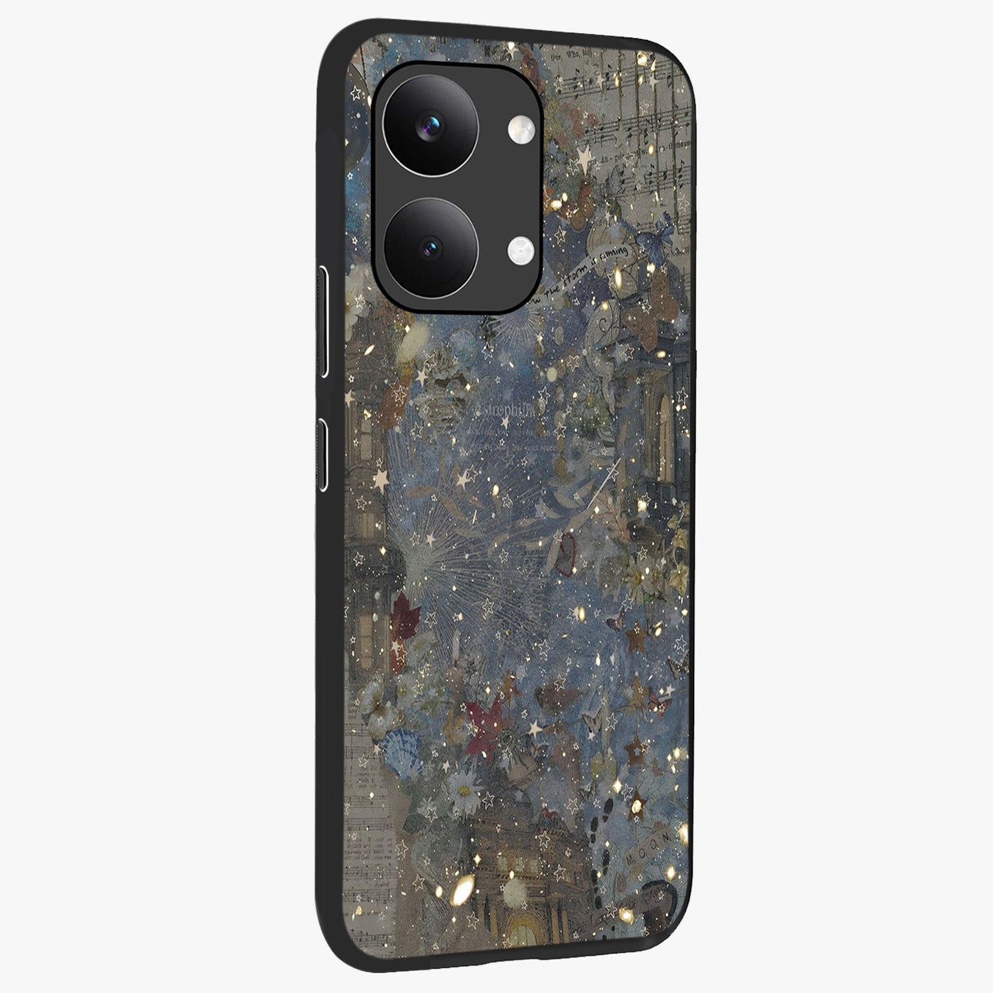 Aesthetic Astrolophia Glass Case upright view showcasing soft aesthetic theme with stylish modern look.