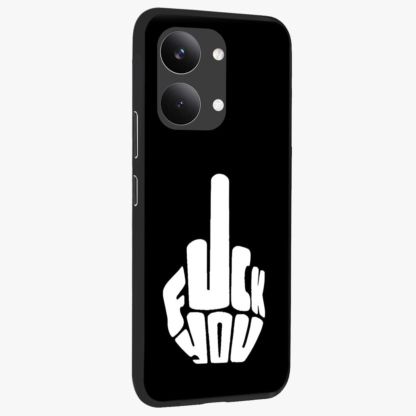 Rebel Mode On Glass Case upright view showcasing striking statement artwork with bold rebellious theme.