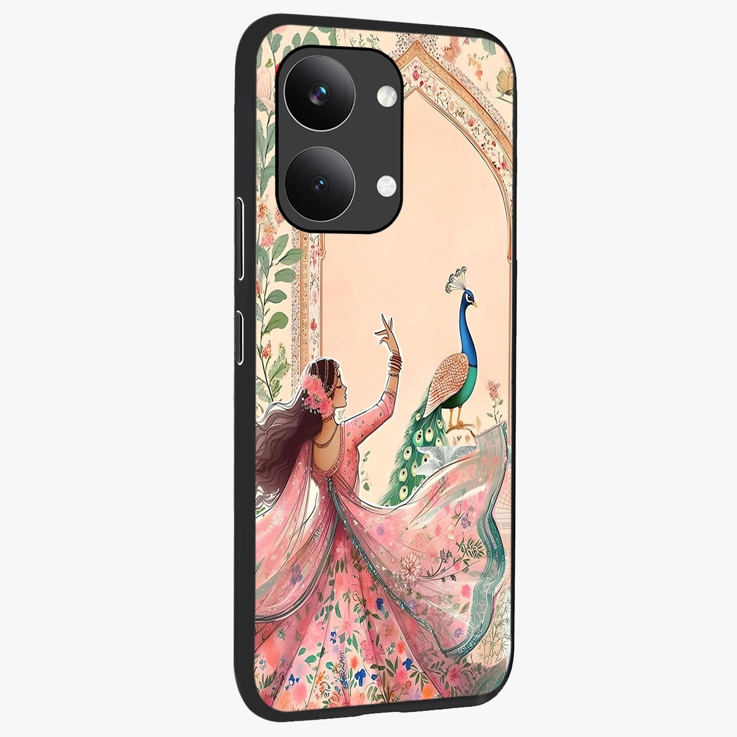 Royal Grace Muse Glass Case upright view showcasing stylish artistic artwork with sophisticated royal theme.