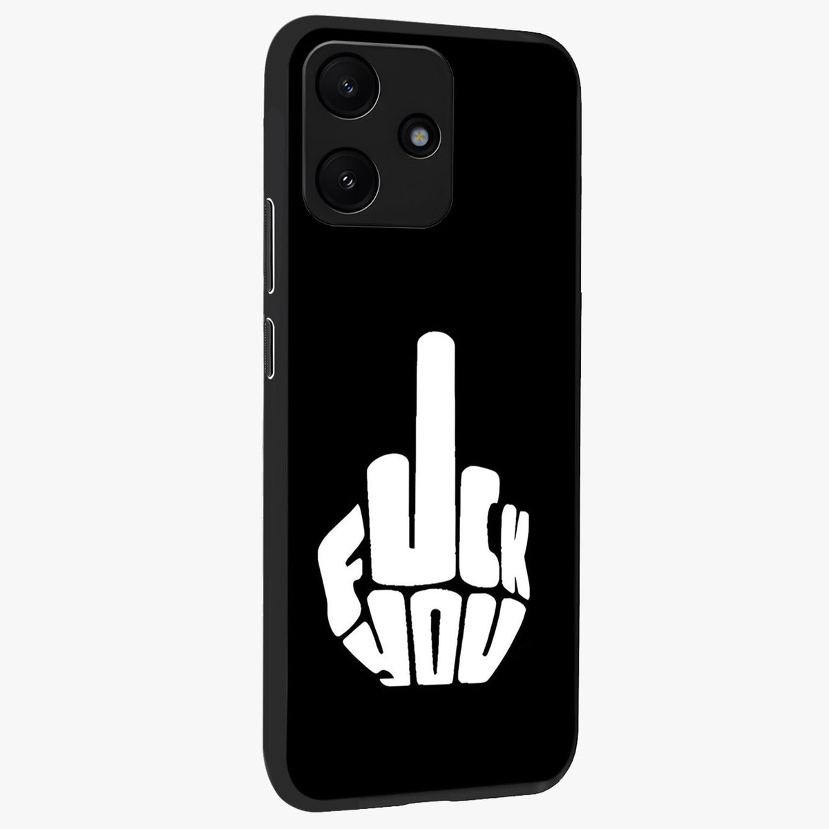 Rebel Mode On Glass Case upright view showcasing striking statement artwork with bold rebellious theme.