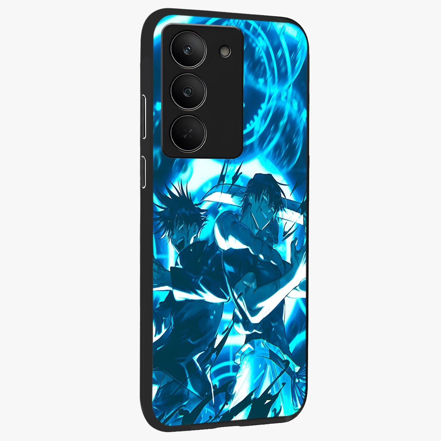 Cursed Energy Clash Glass Case upright view showcasing dramatic clash artwork with bold supernatural theme.