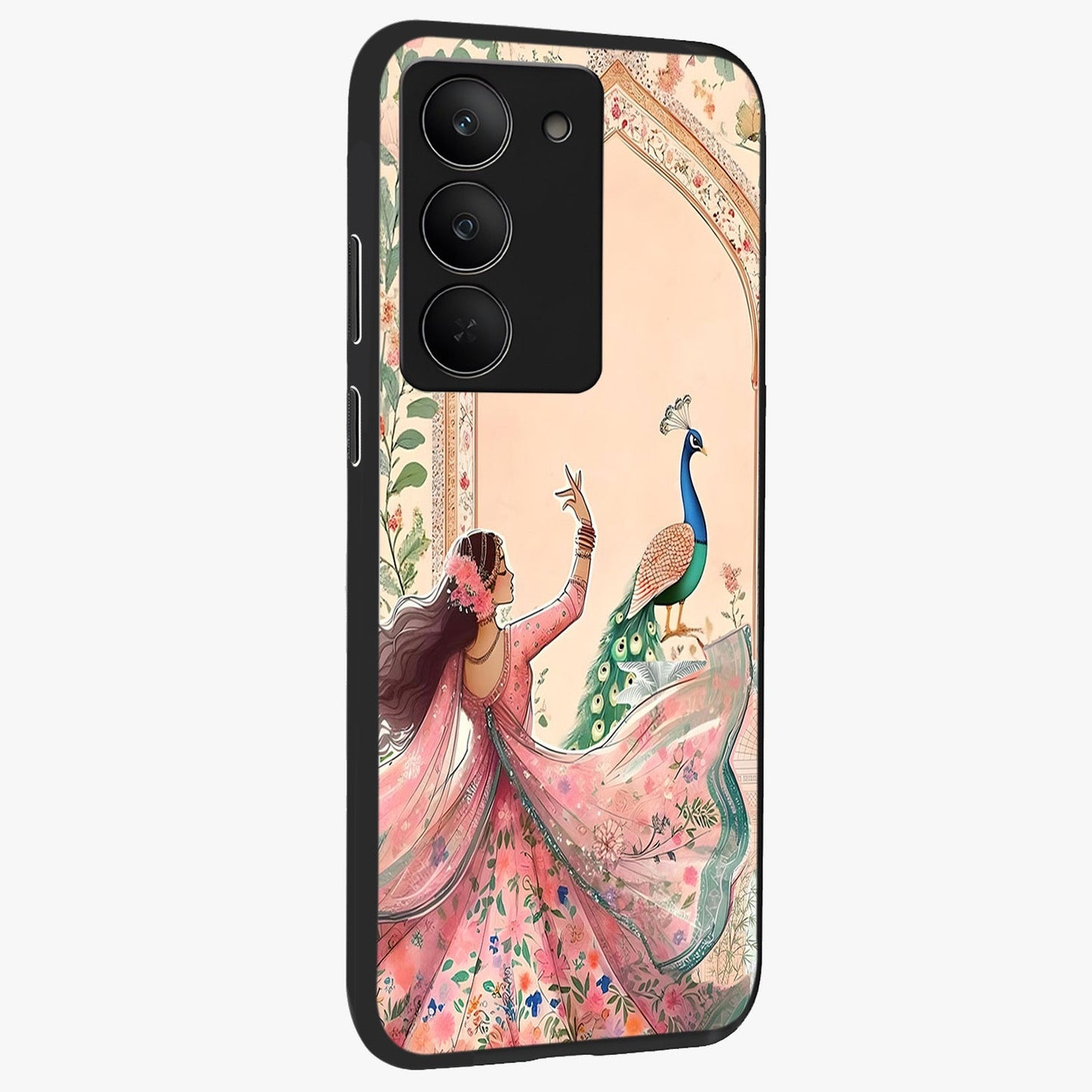 Royal Grace Muse Glass Case upright view showcasing stylish artistic artwork with sophisticated royal theme.