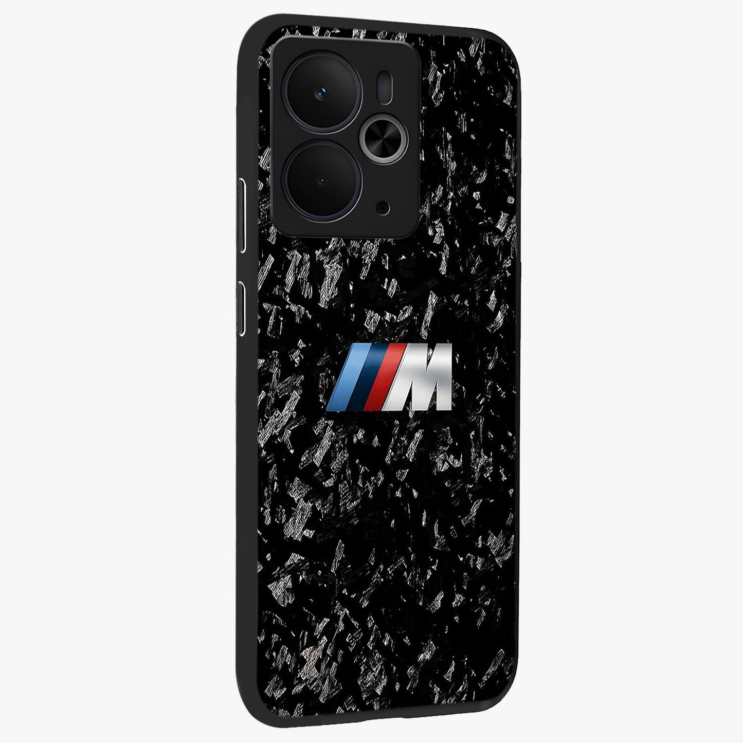 Carbon Speed Mark Glass Case upright view showcasing modern carbon speed graphic with bold automotive theme.