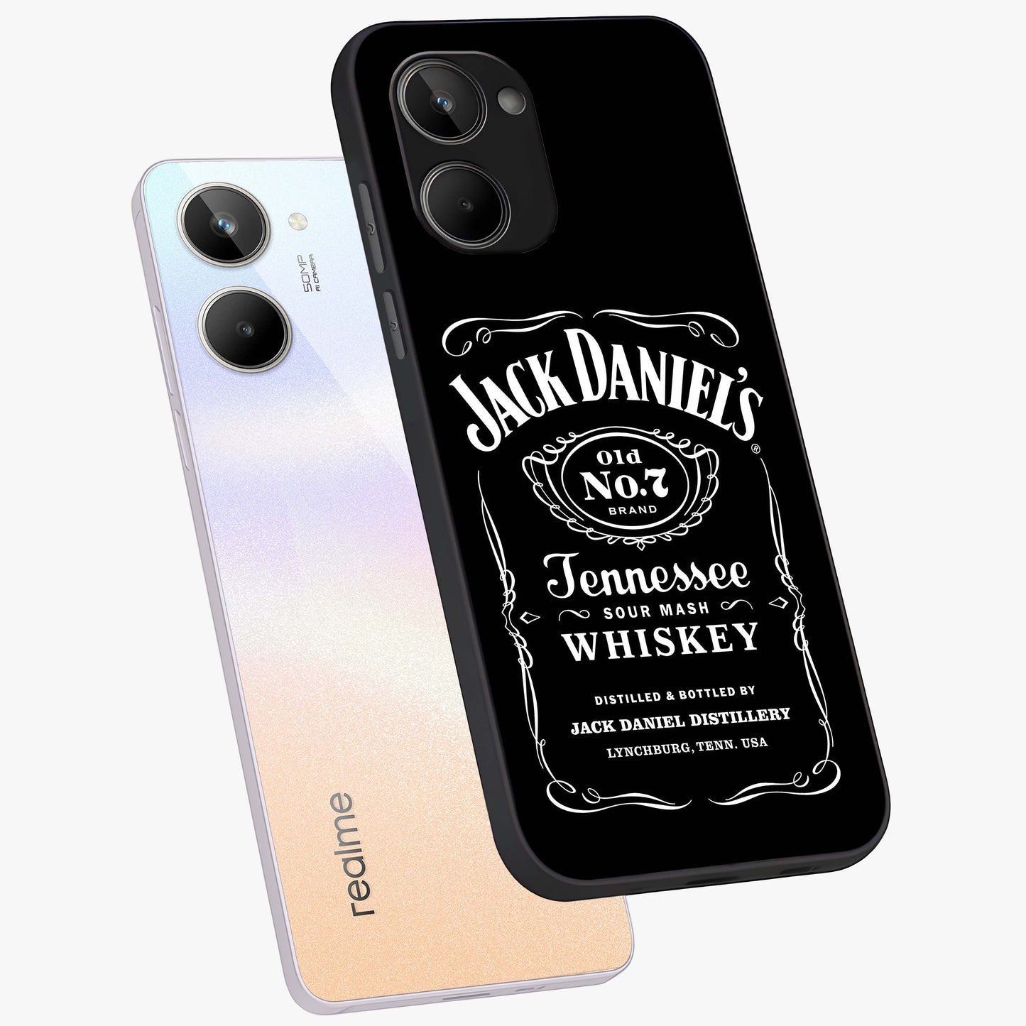 Vintage Whiskey Heritage Glass Case displayed in angled mockup highlighting retro beverage themed design with heritage aesthetic.