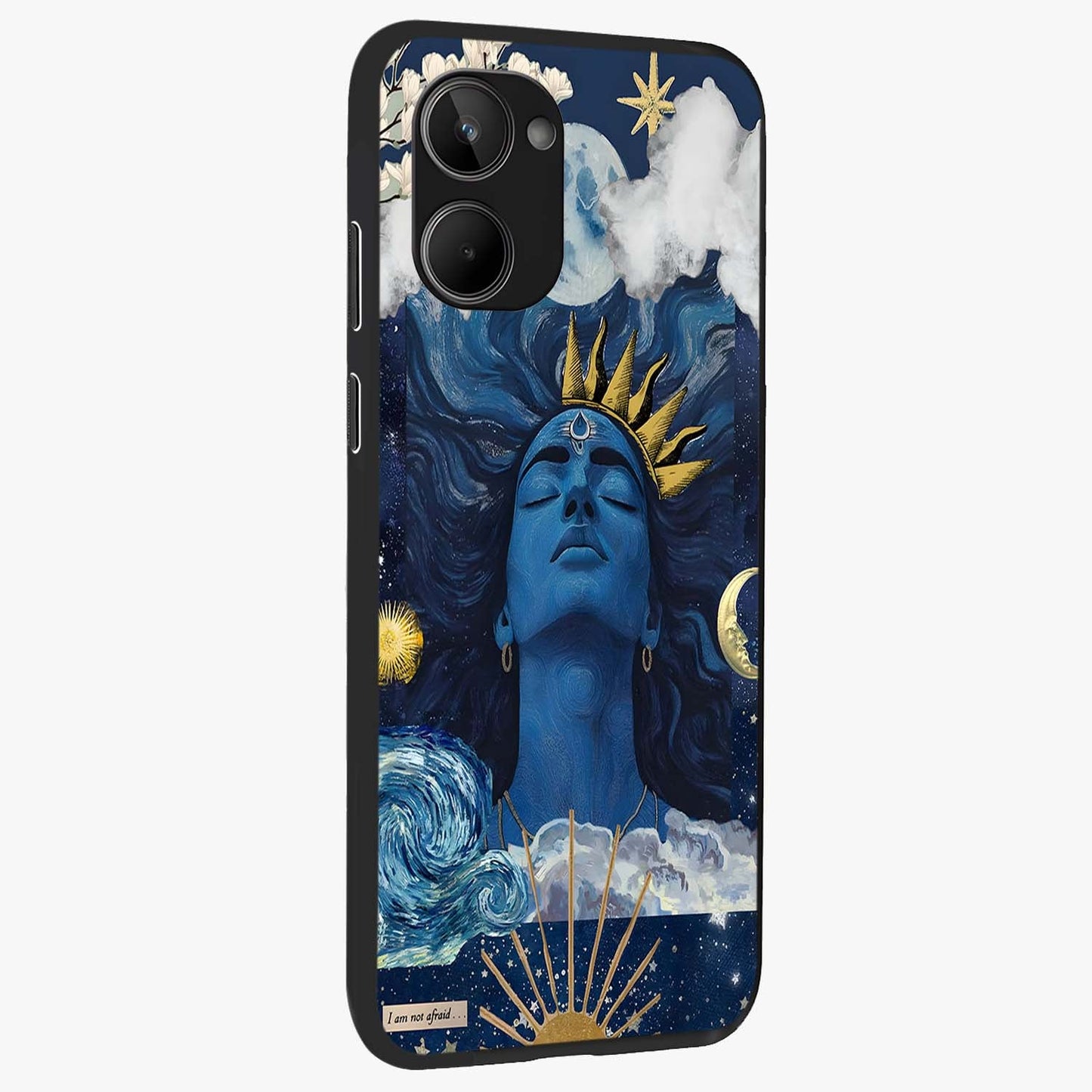 Aesthetic Lord Shiva Glass Case upright view showcasing powerful Lord Shiva artwork with devotional theme.