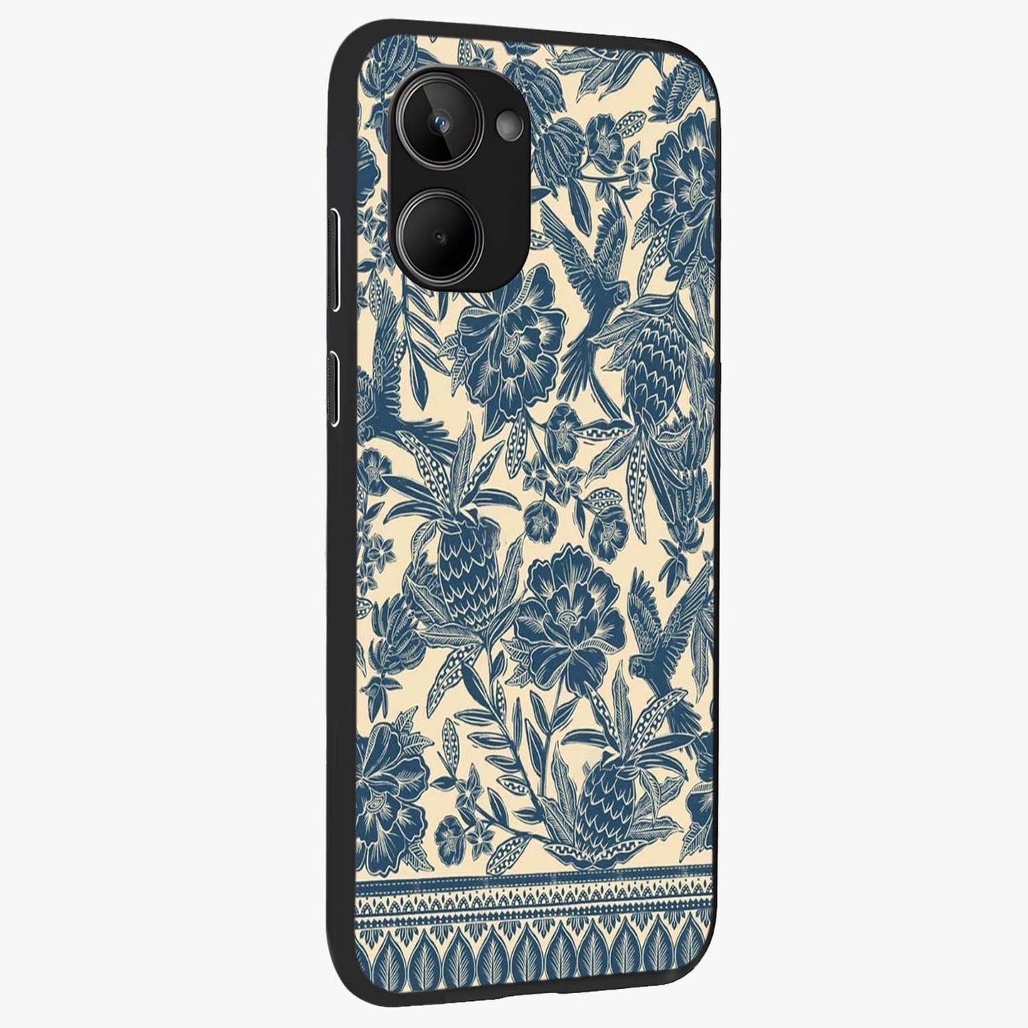 Heirloom Wild Bloom Glass Case upright view showcasing delicate wildflower artwork with timeless floral theme.