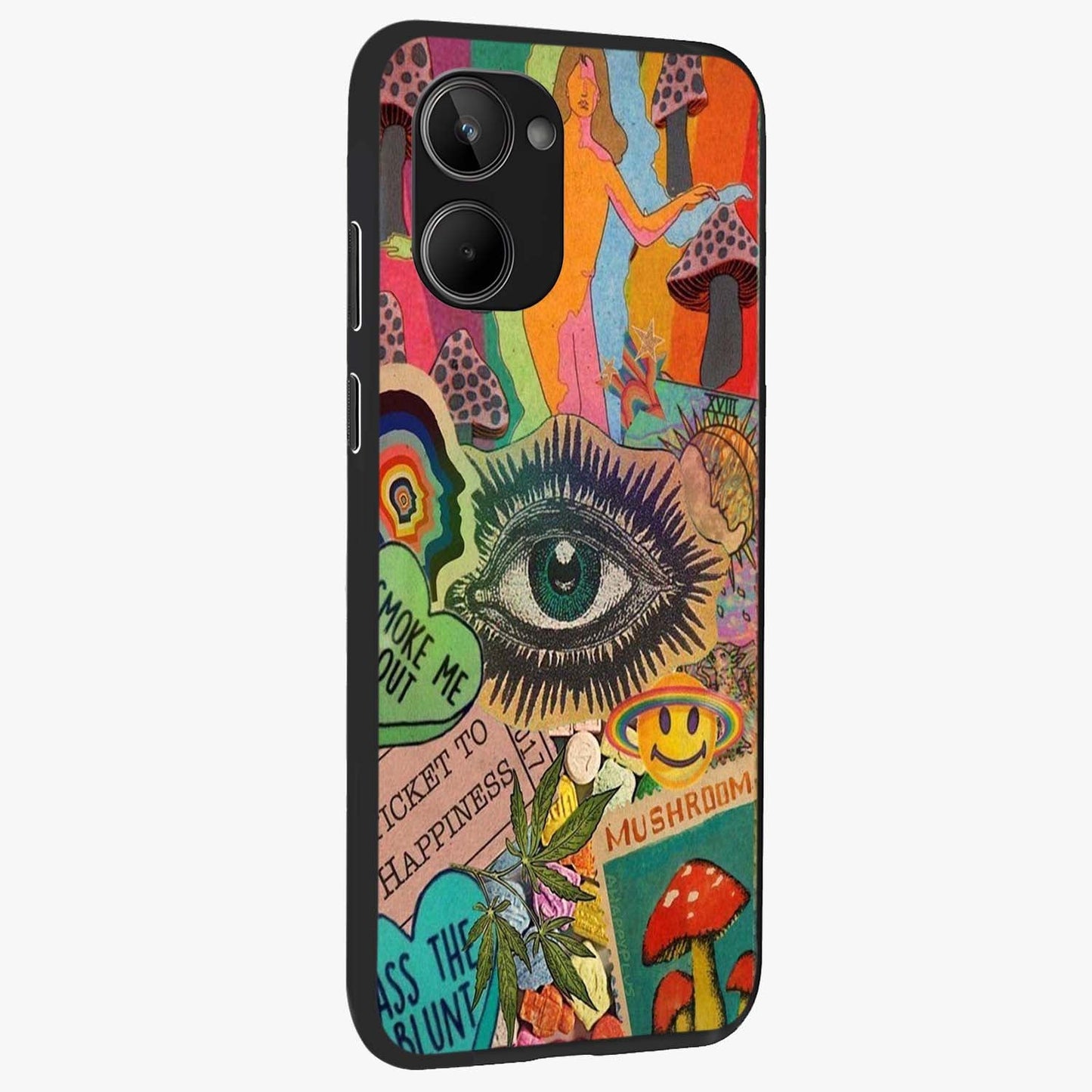 Mystic Eye Wonderland Glass Case upright view showcasing symbolic eye artwork with mysterious fantasy theme.