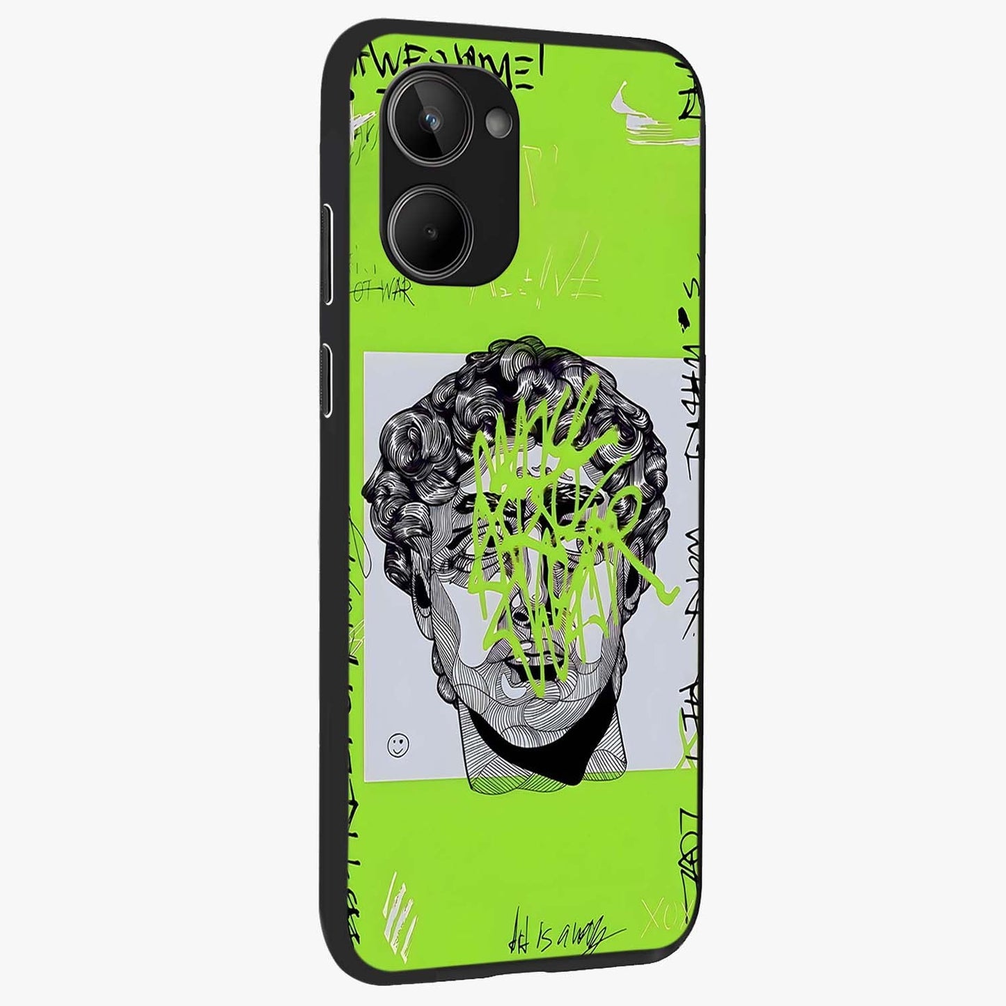 Neo Graffiti Rebellion Glass Case upright view showcasing colorful graffiti artwork with bold modern street style.