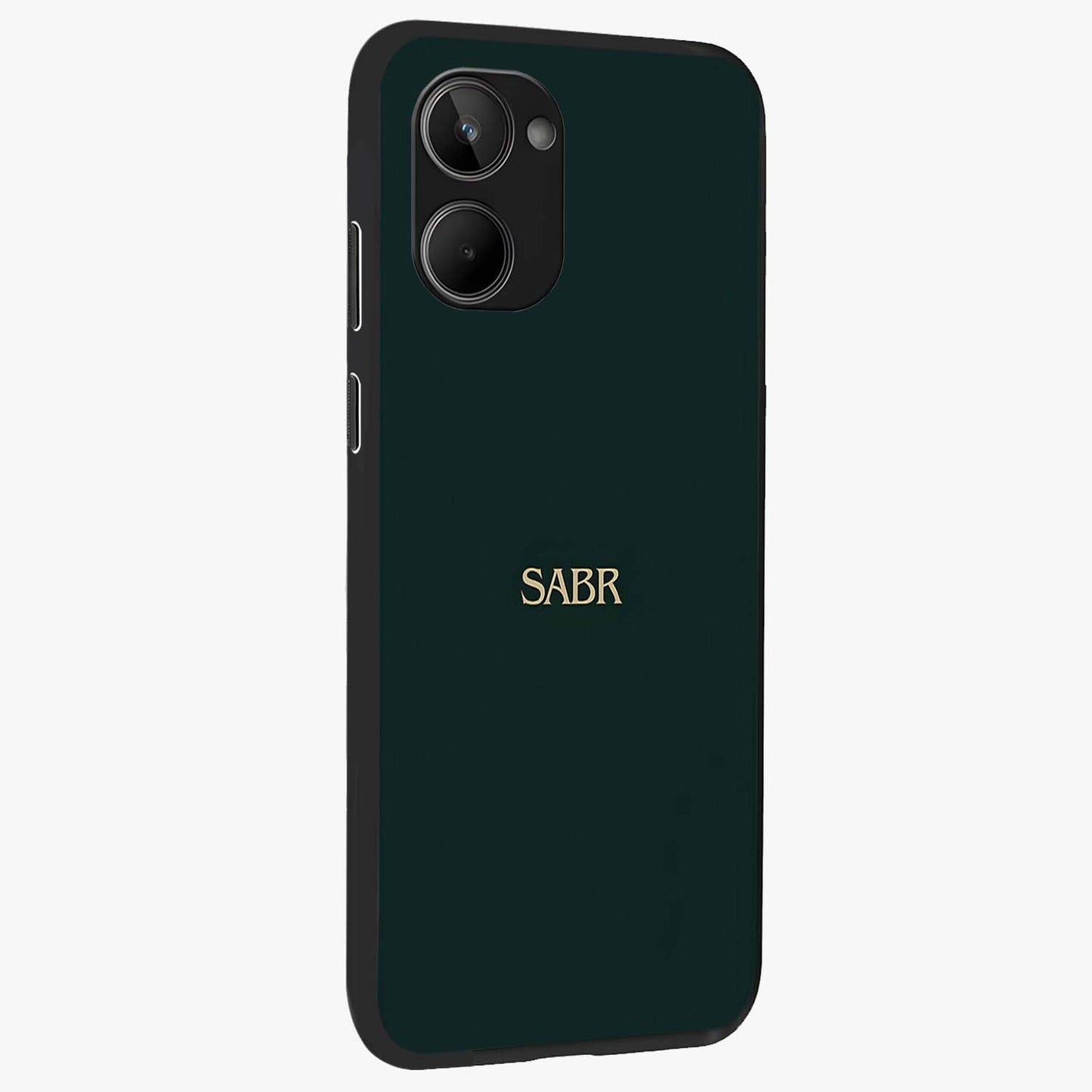 Sabr Minimal Patience Glass Case upright view showcasing calm minimalist artwork with motivational patience theme.