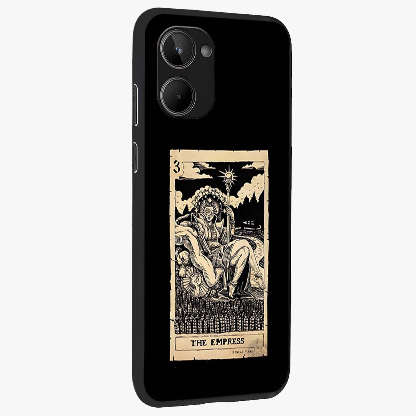 The Empress Glass Case upright view showcasing powerful empress themed artwork with luxurious artistic theme.