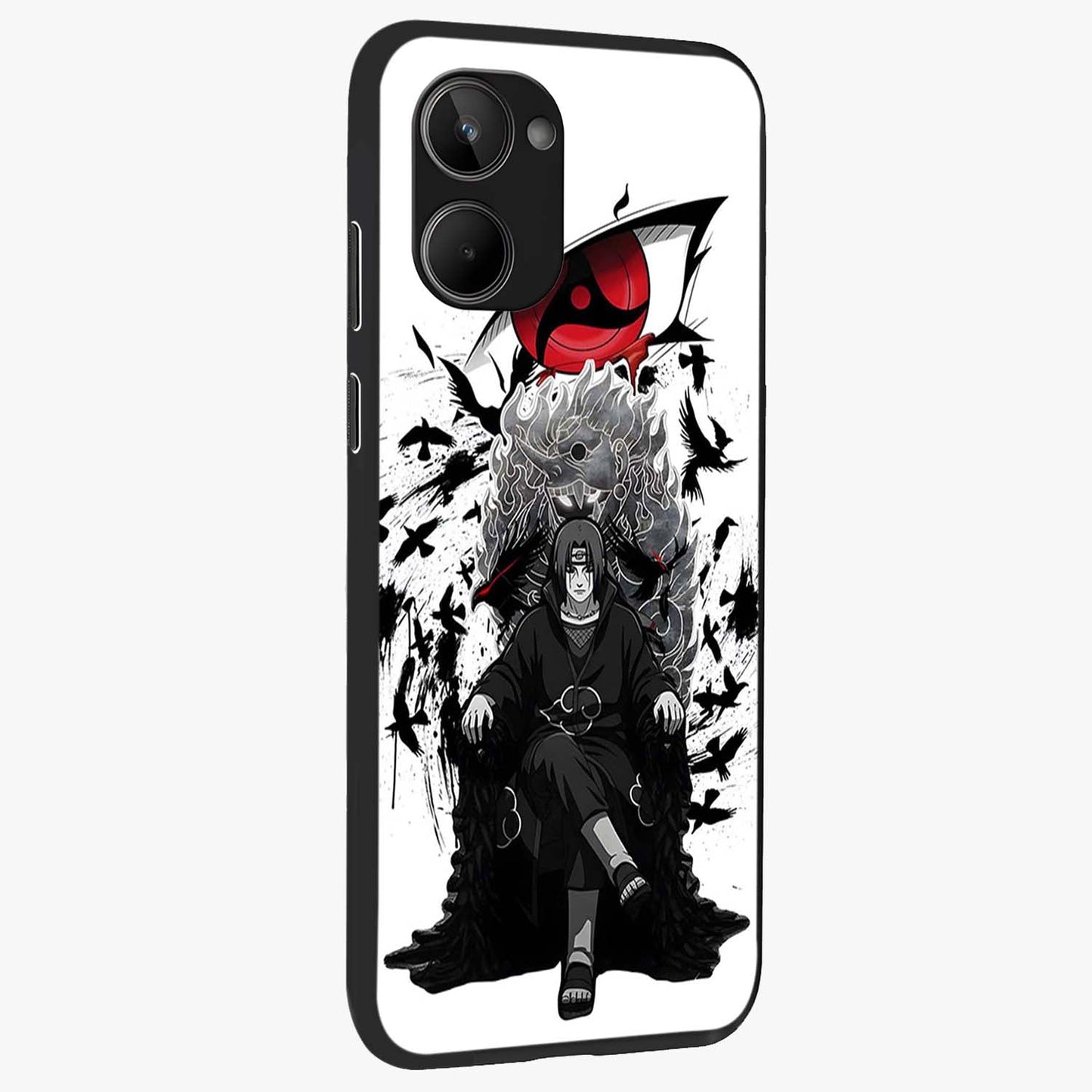 Uchiha Shadow Throne Glass Case upright view showcasing magical underwater galaxy artwork with vibrant cosmic theme.