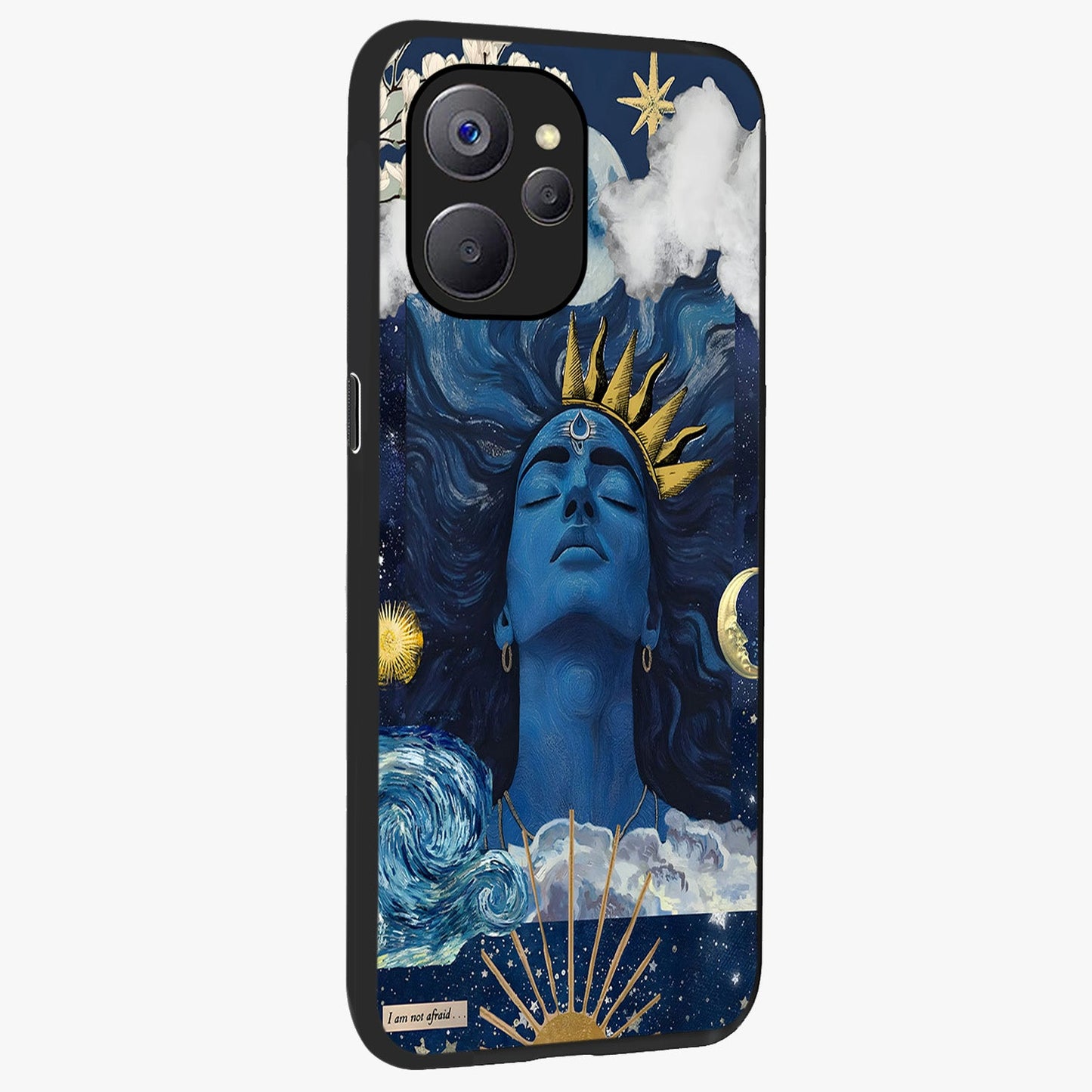 Aesthetic Lord Shiva Glass Case upright view showcasing powerful Lord Shiva artwork with devotional theme.