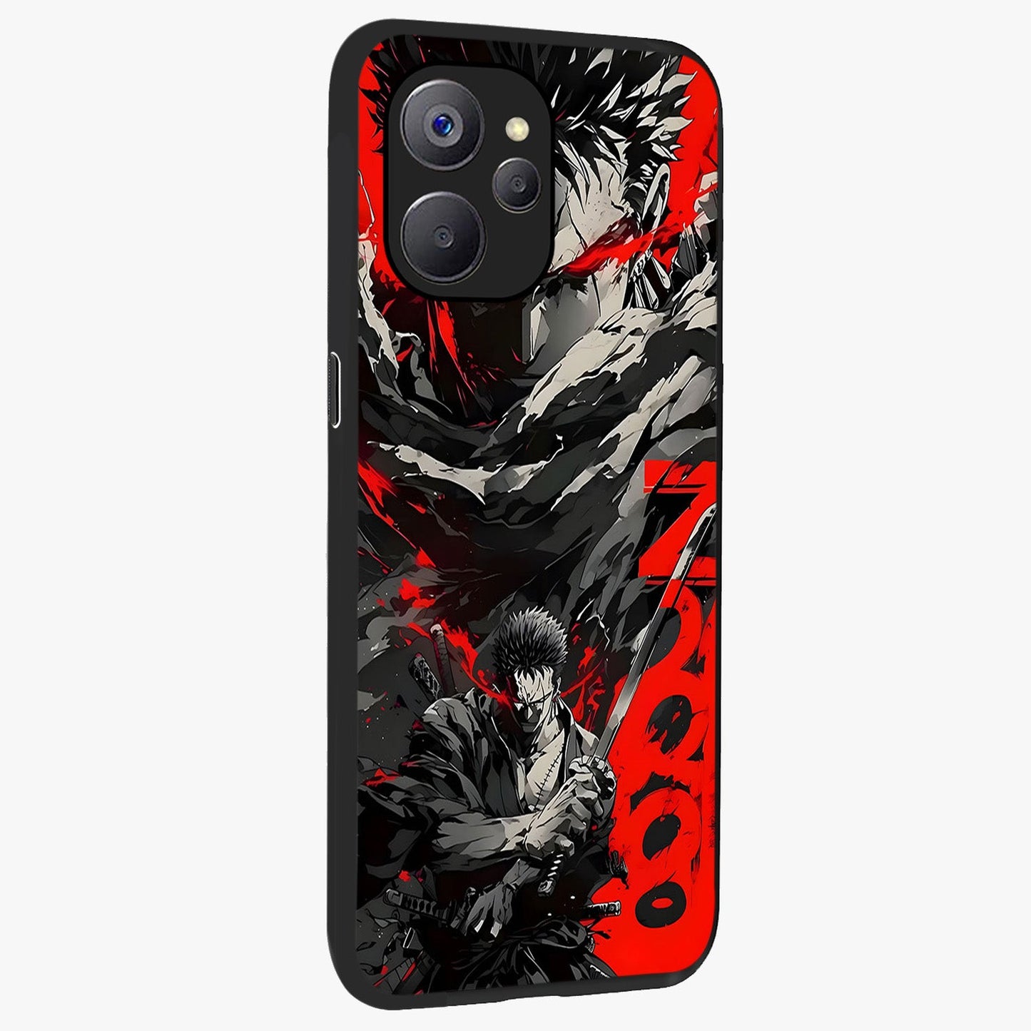 Demon Sword Resolve Glass Case upright view showcasing dramatic warrior artwork with intense battle theme.