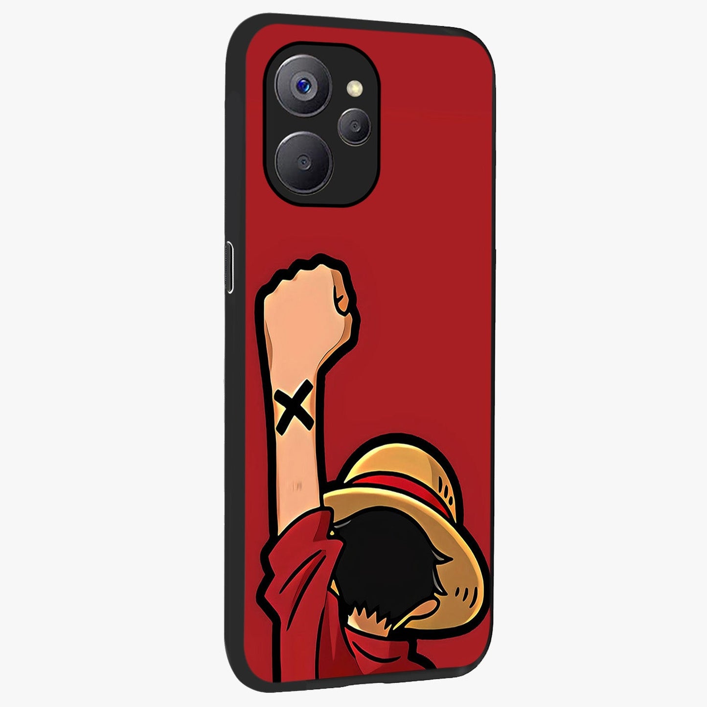 Luffy X Spirit Glass Case upright view showcasing striking anime artwork with adventurous character theme.